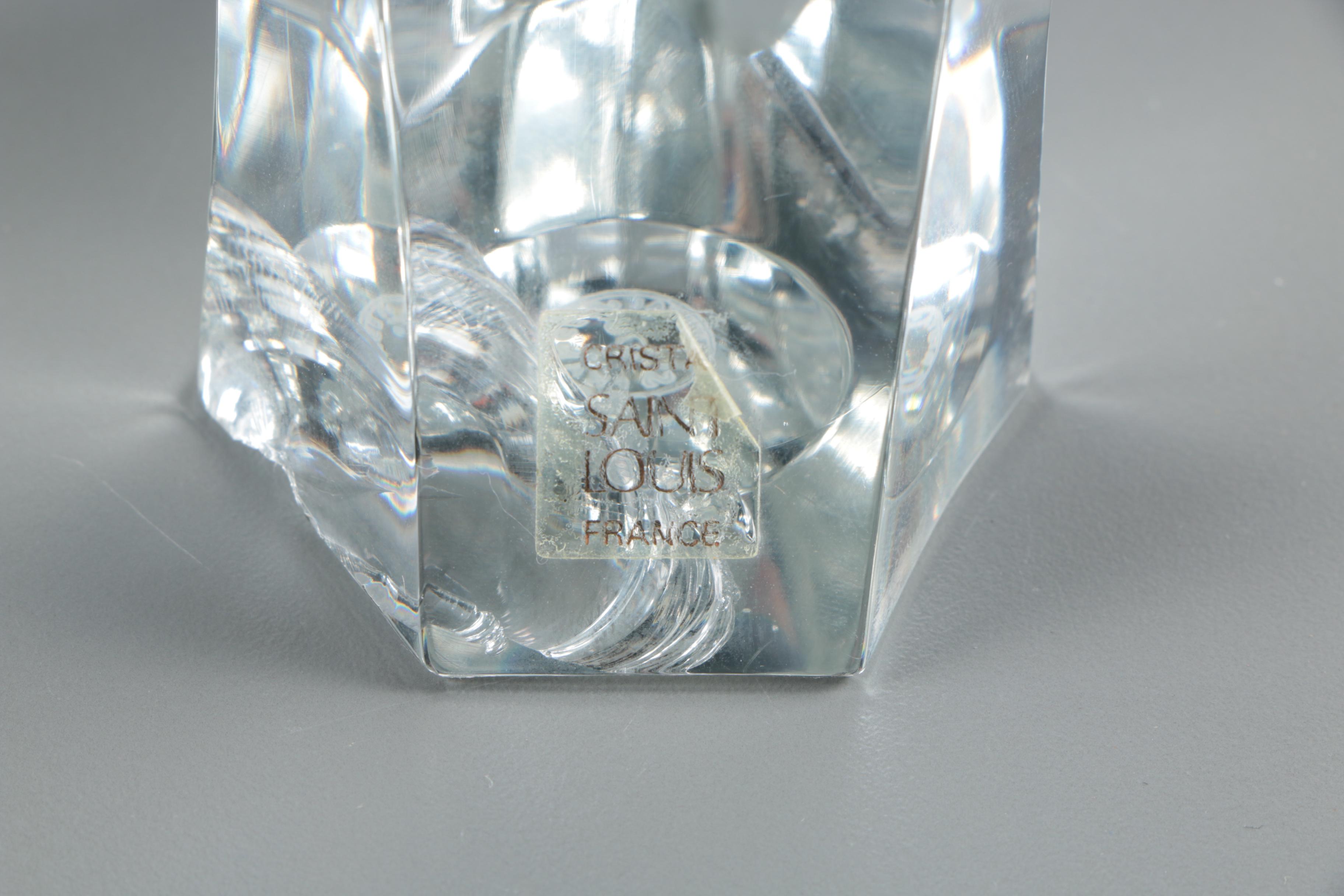 Saint-Louis Cristalleries French Cut Crystal Animal Head Figurines