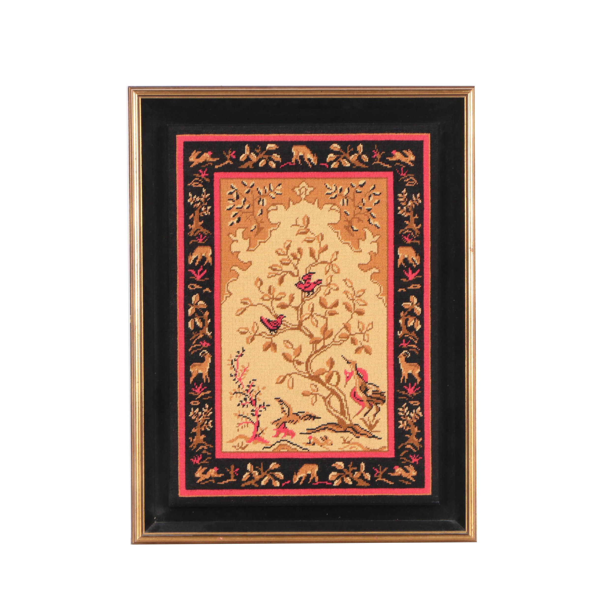 Framed Needlepoint of a Nature Scene