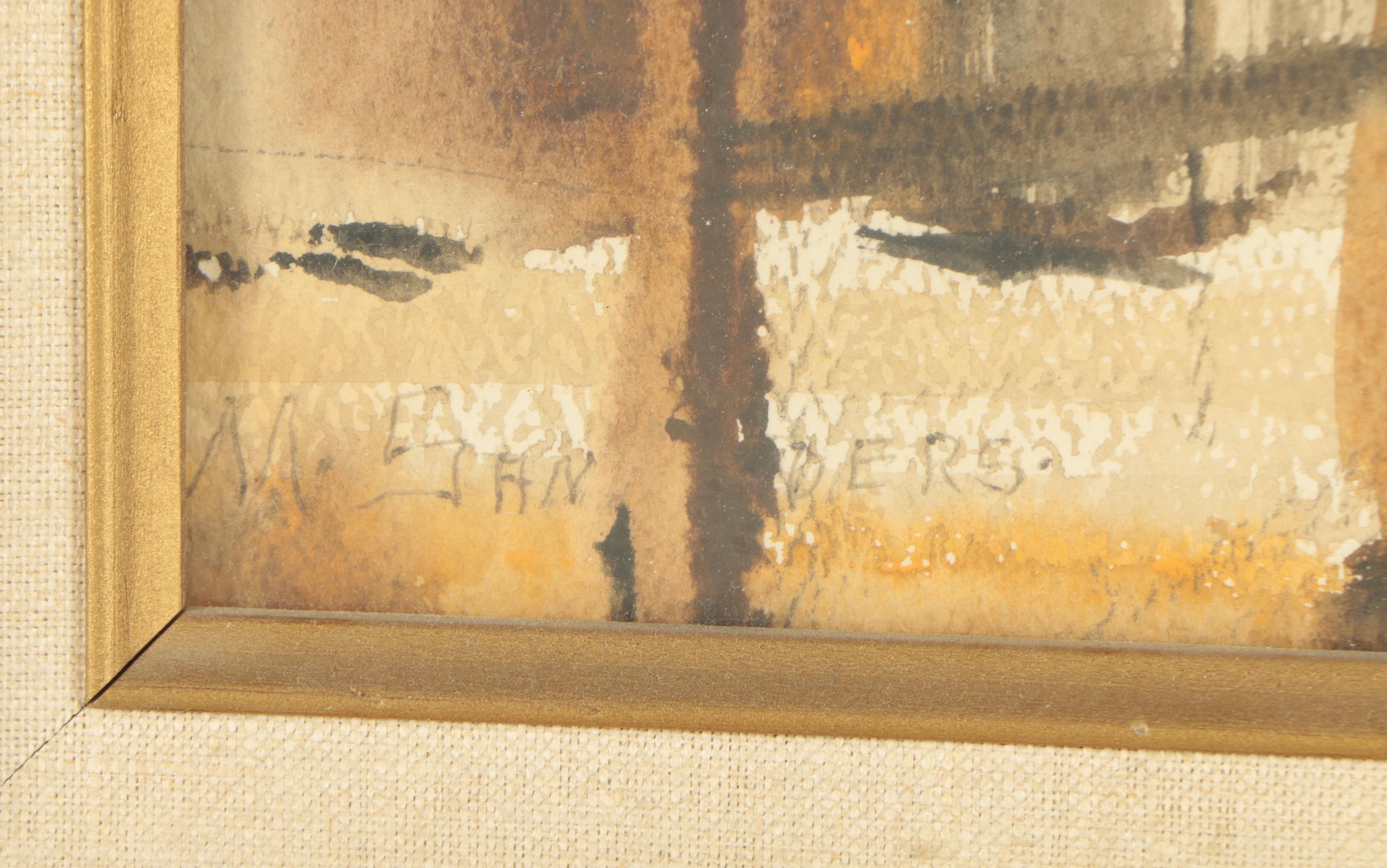 M. Sanders Mid to Late 20th Century Watercolor Painting