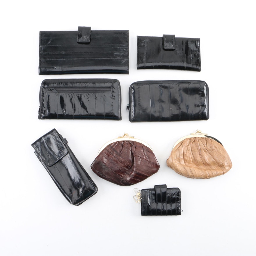 Vintage Eel Skin Clutches, Wallets and other Accessories