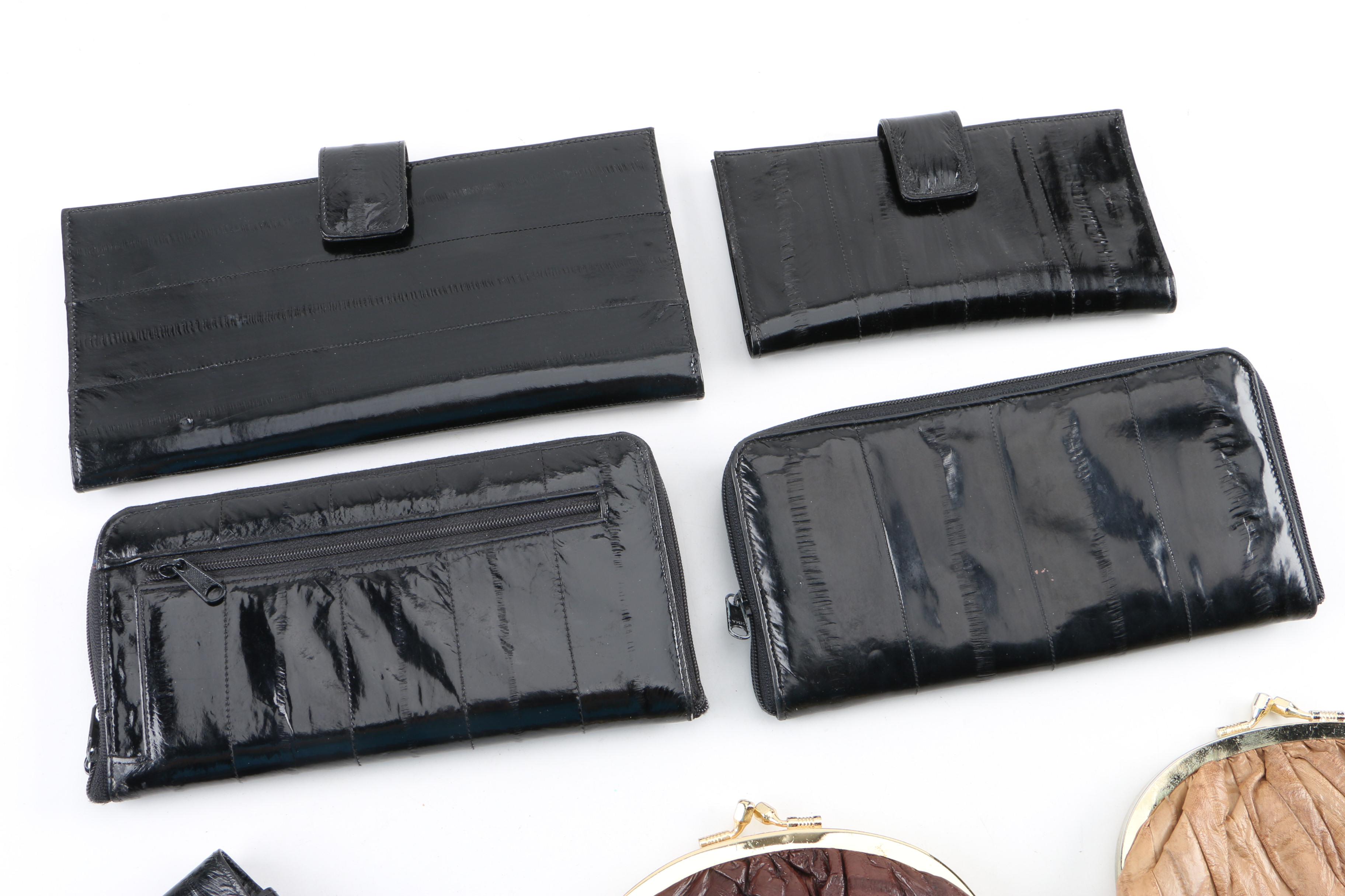 Vintage Eel Skin Clutches, Wallets and other Accessories