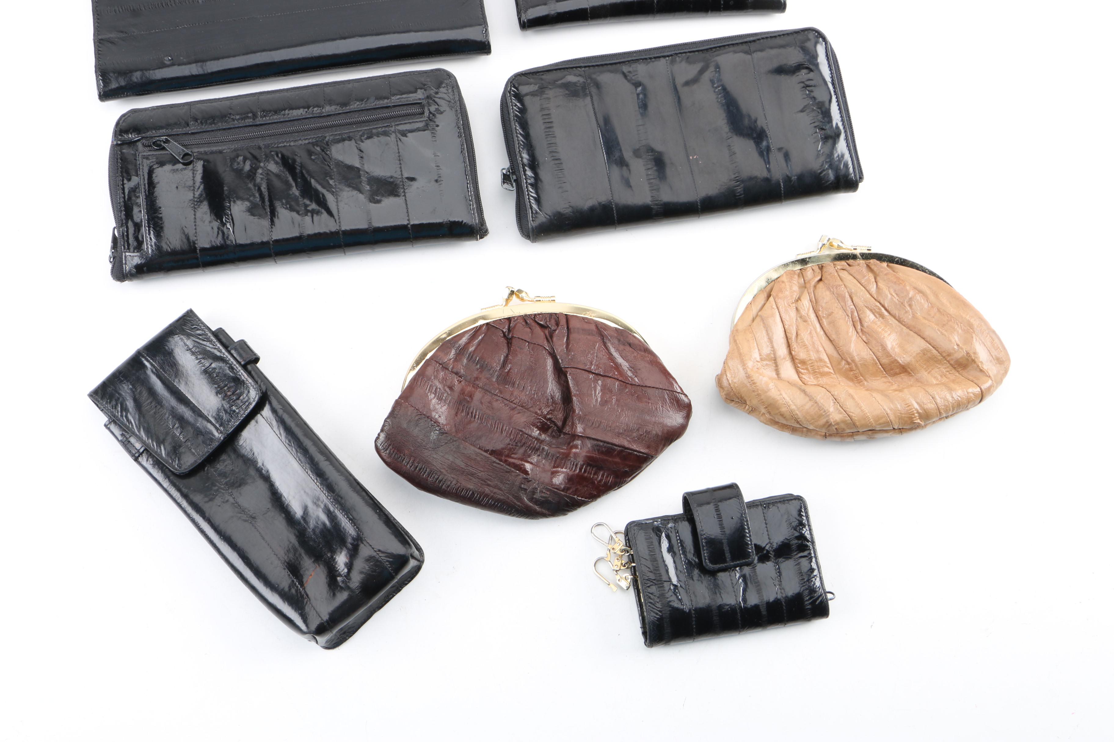 Vintage Eel Skin Clutches, Wallets and other Accessories