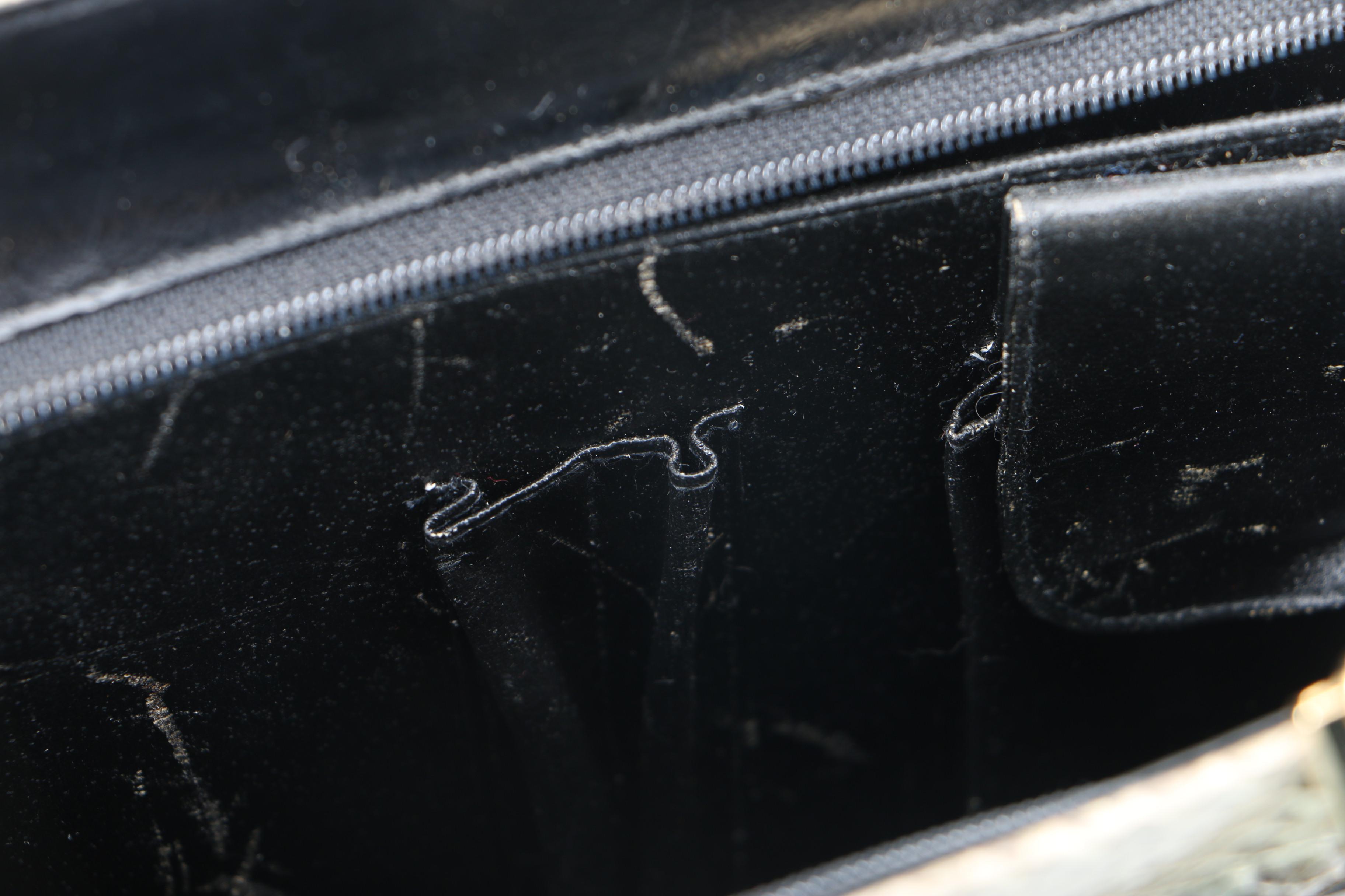 Vintage Èlan of California Black Eel Skin and Snakeskin Briefcase