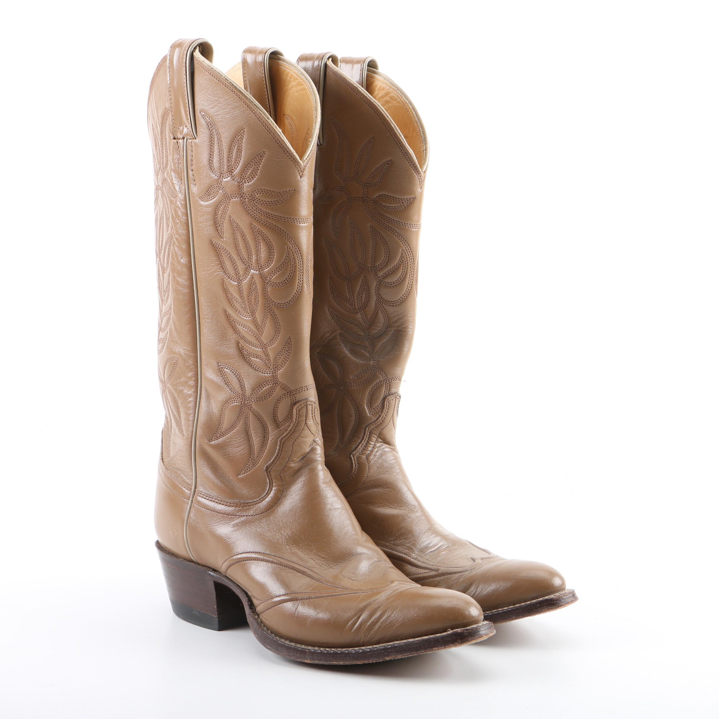 Women's Justin Tan Leather Western Boots