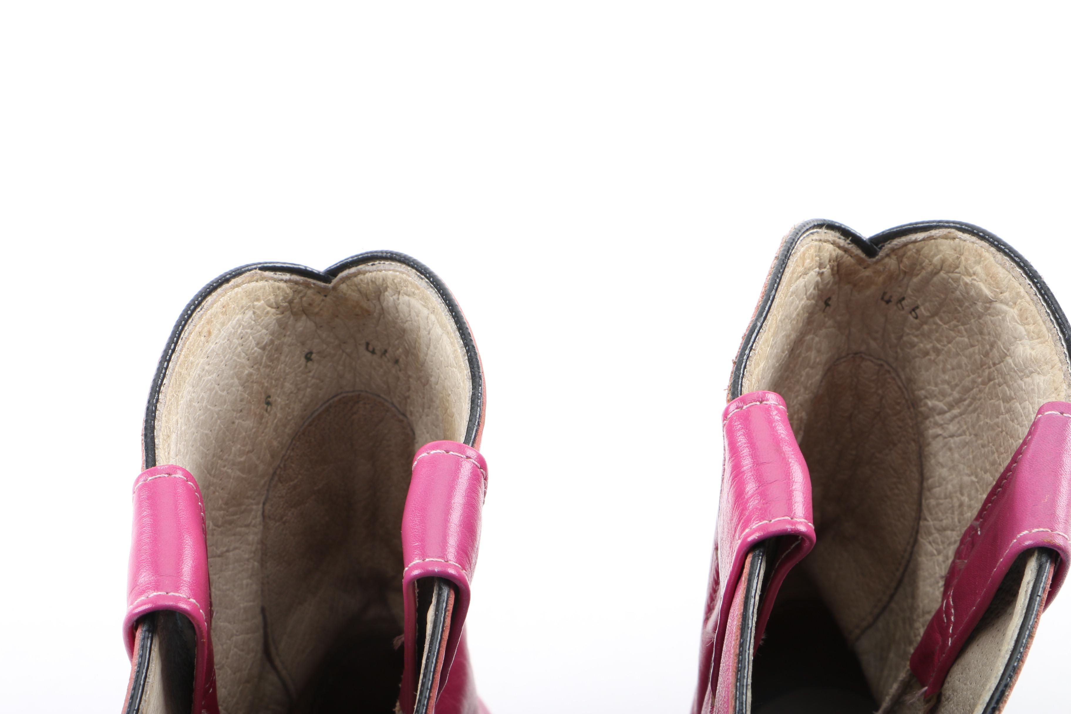 Women's Fuchsia Leather Western Boots