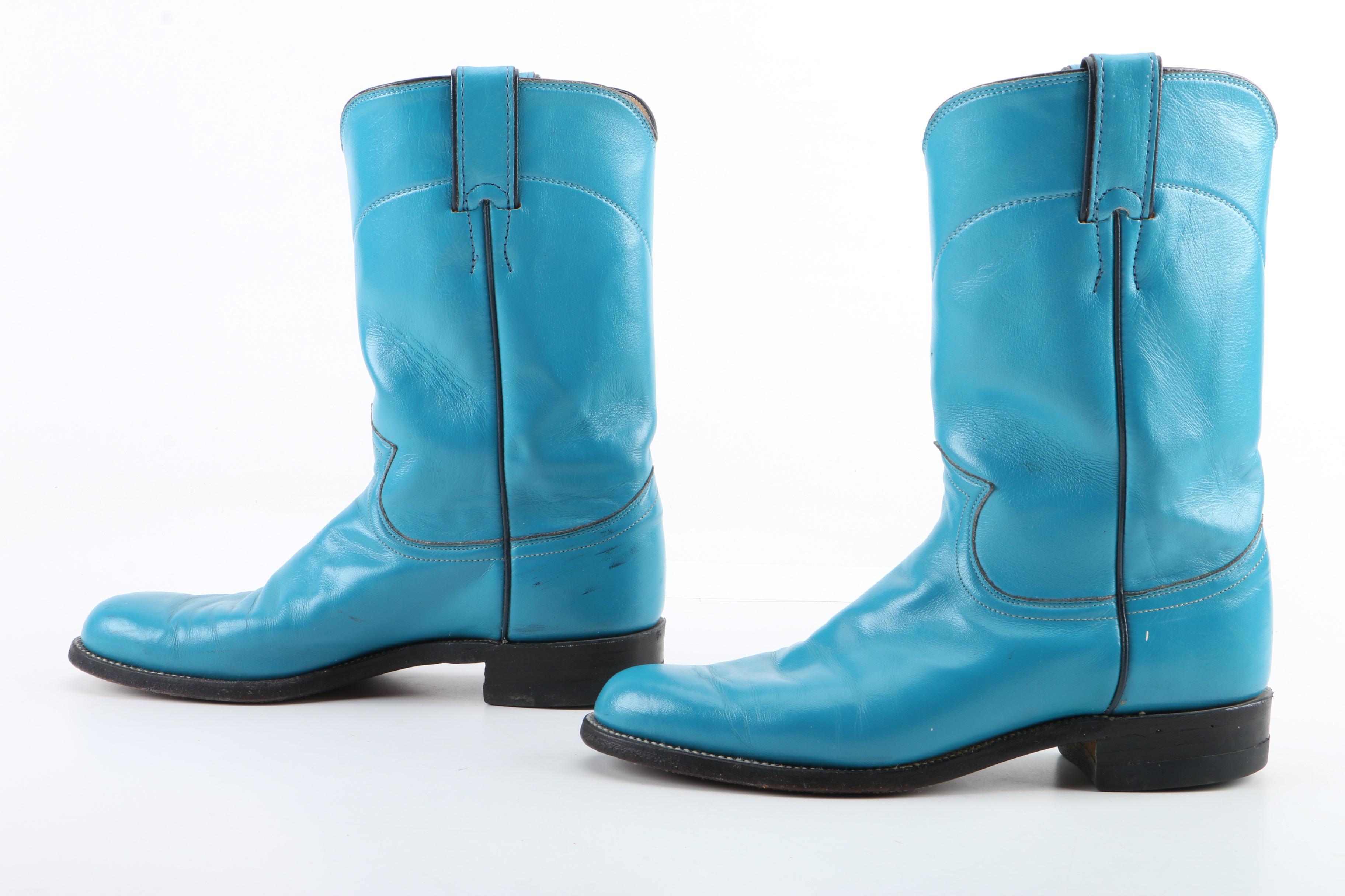Women's Justin Turquoise Leather Western Boots