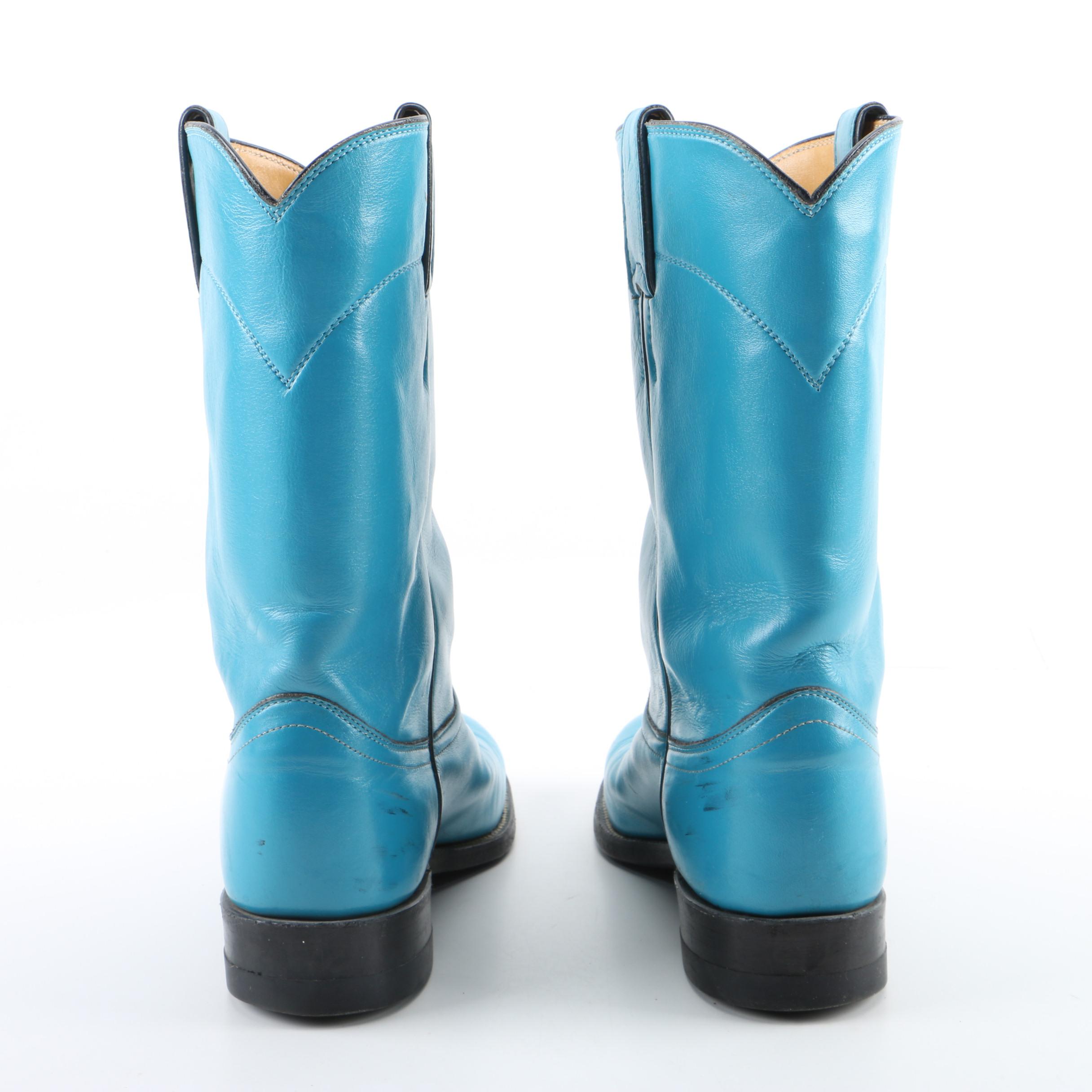 Women's Justin Turquoise Leather Western Boots