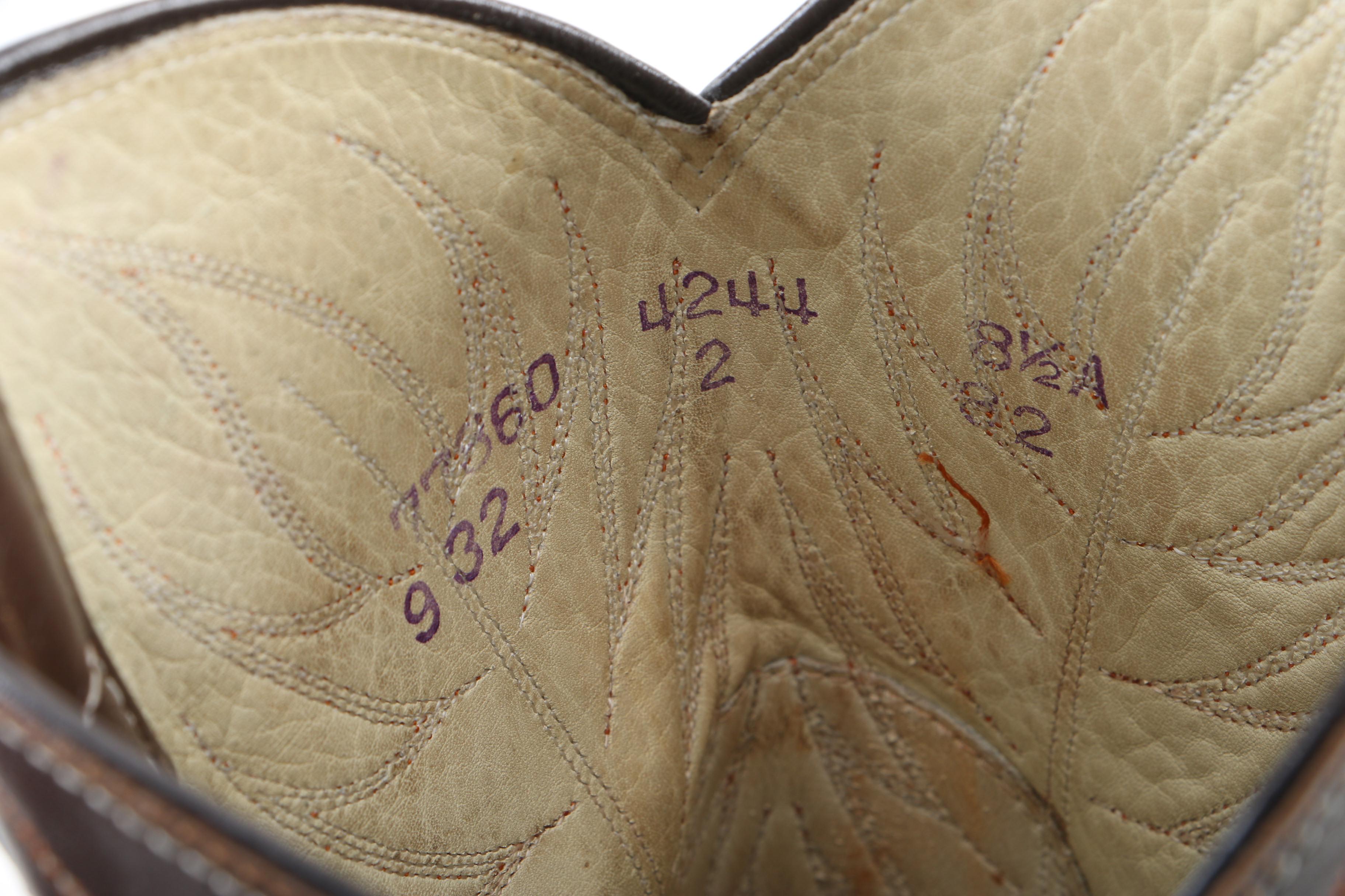 Women's Dan Post Brown Leather and Lizard Skin Western Boots