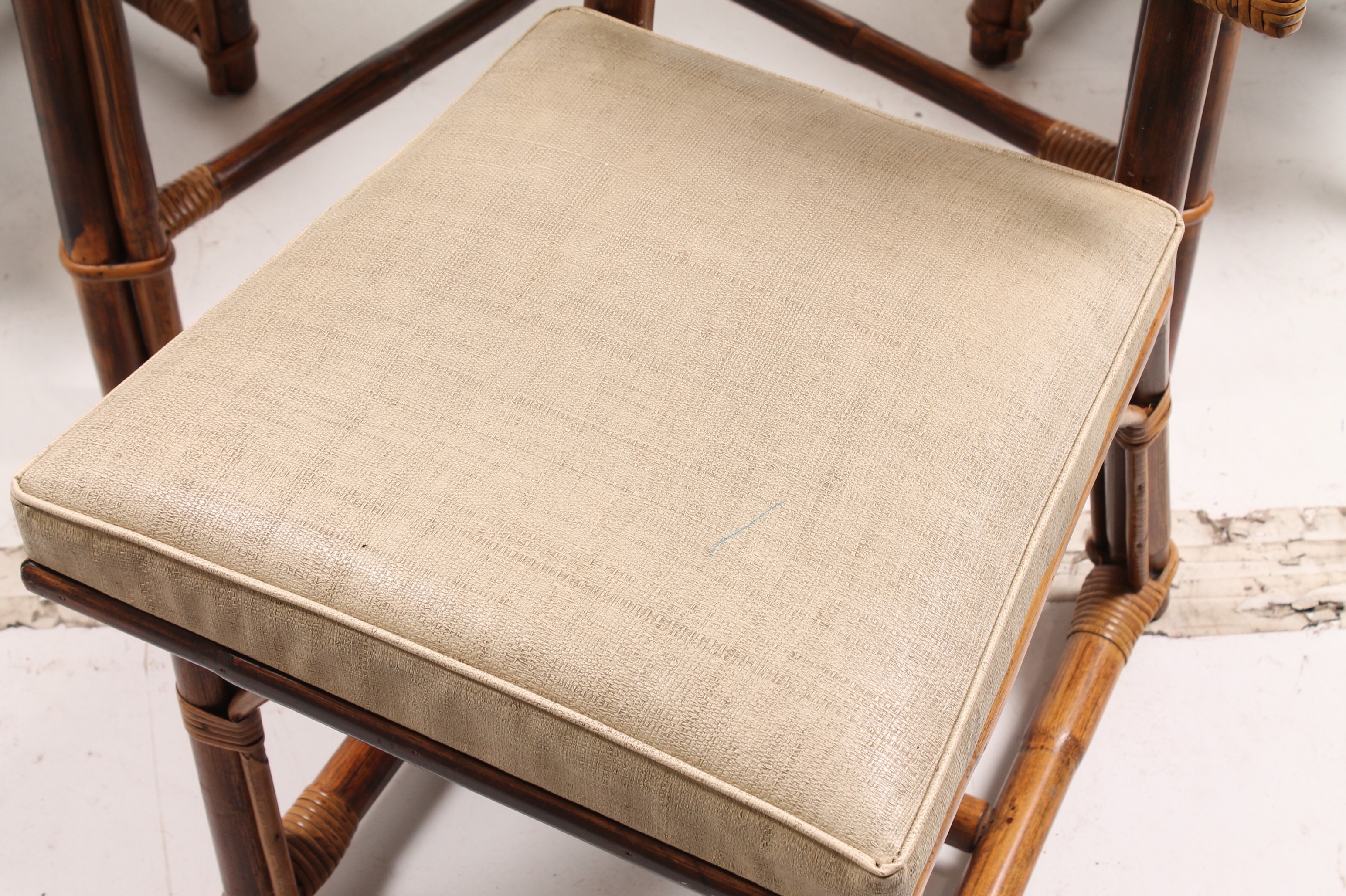 Vintage Bamboo Style Dining Table and Chairs