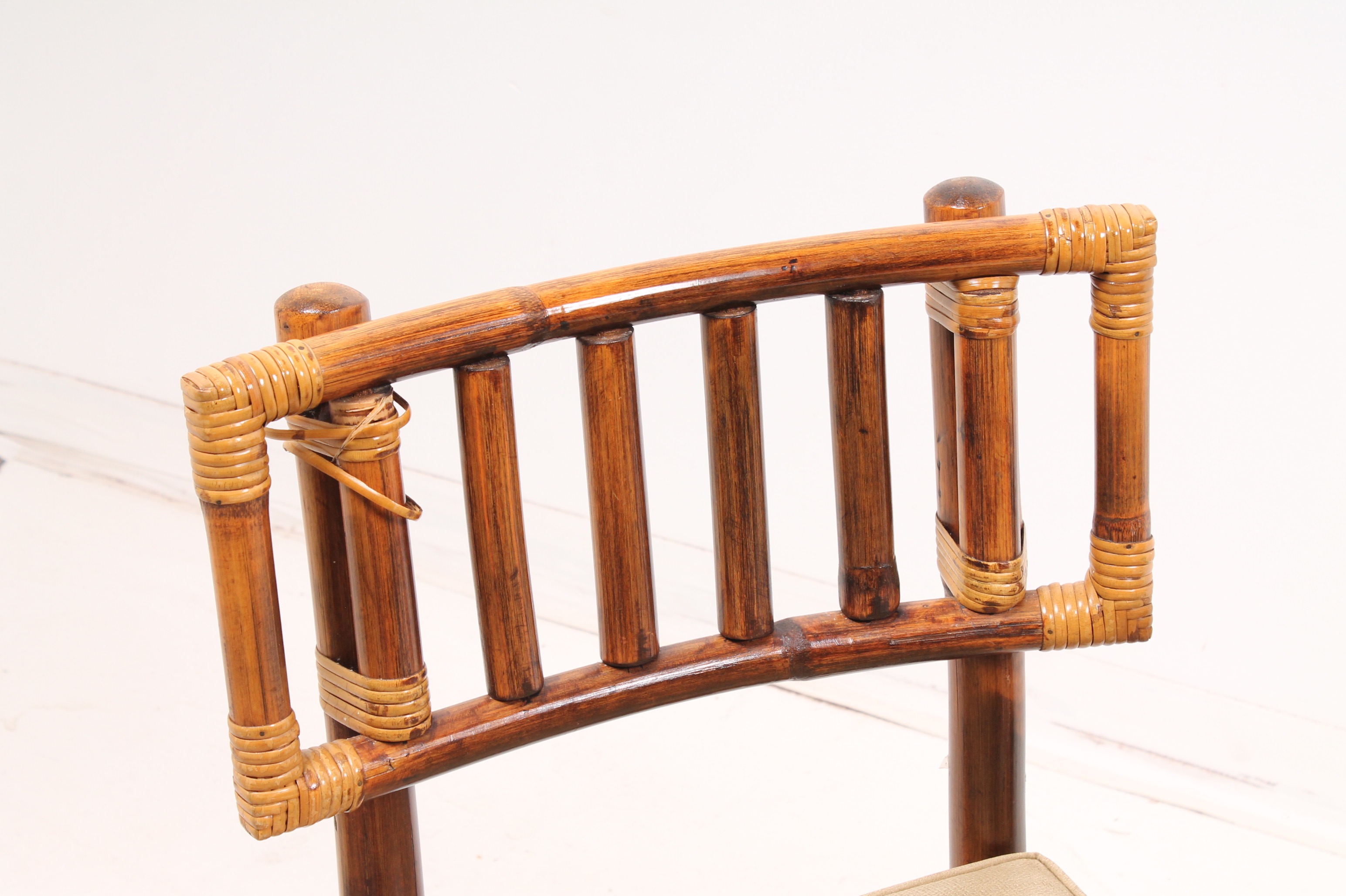 Vintage Bamboo Style Dining Table and Chairs