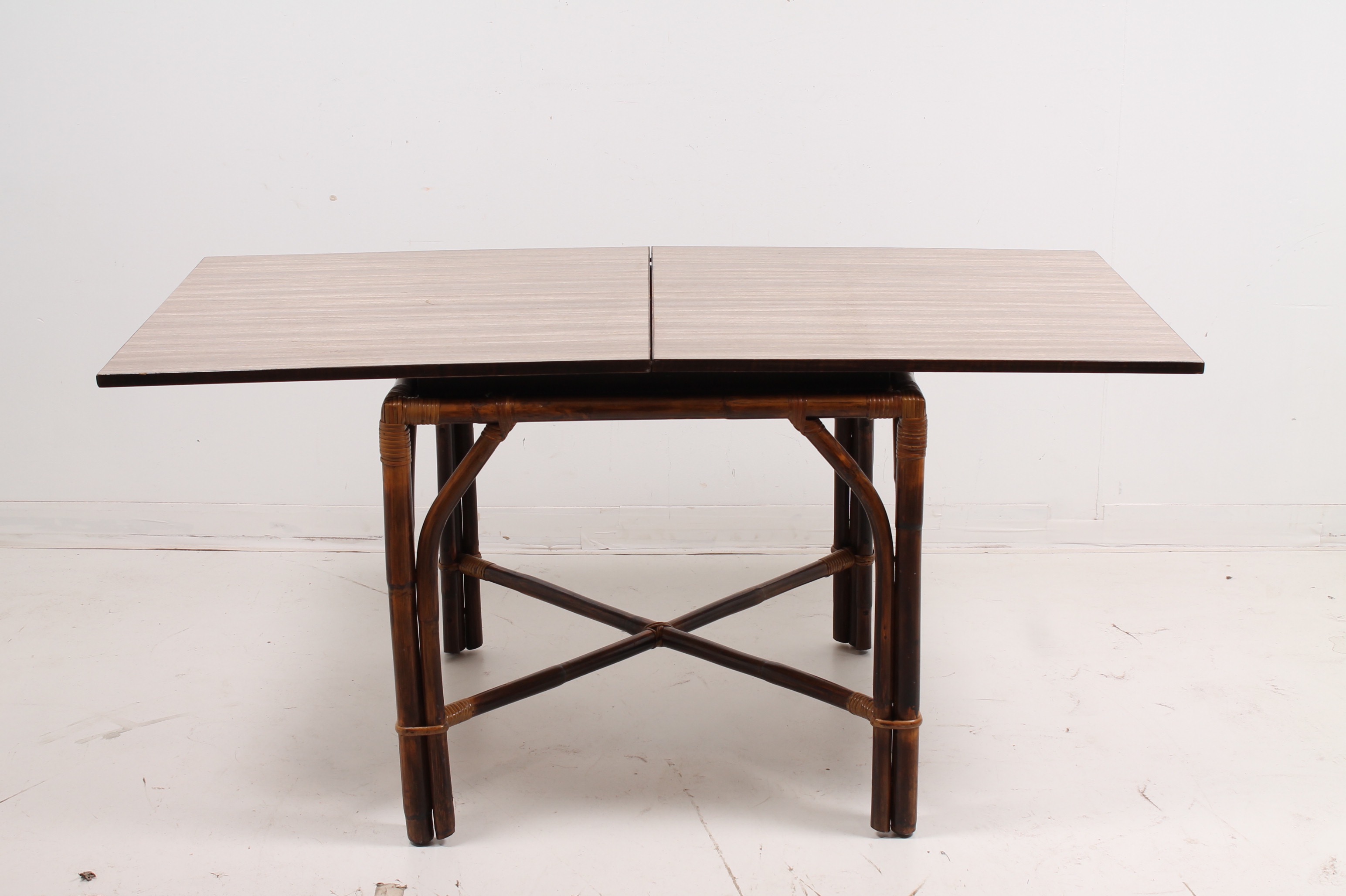 Vintage Bamboo Style Dining Table and Chairs