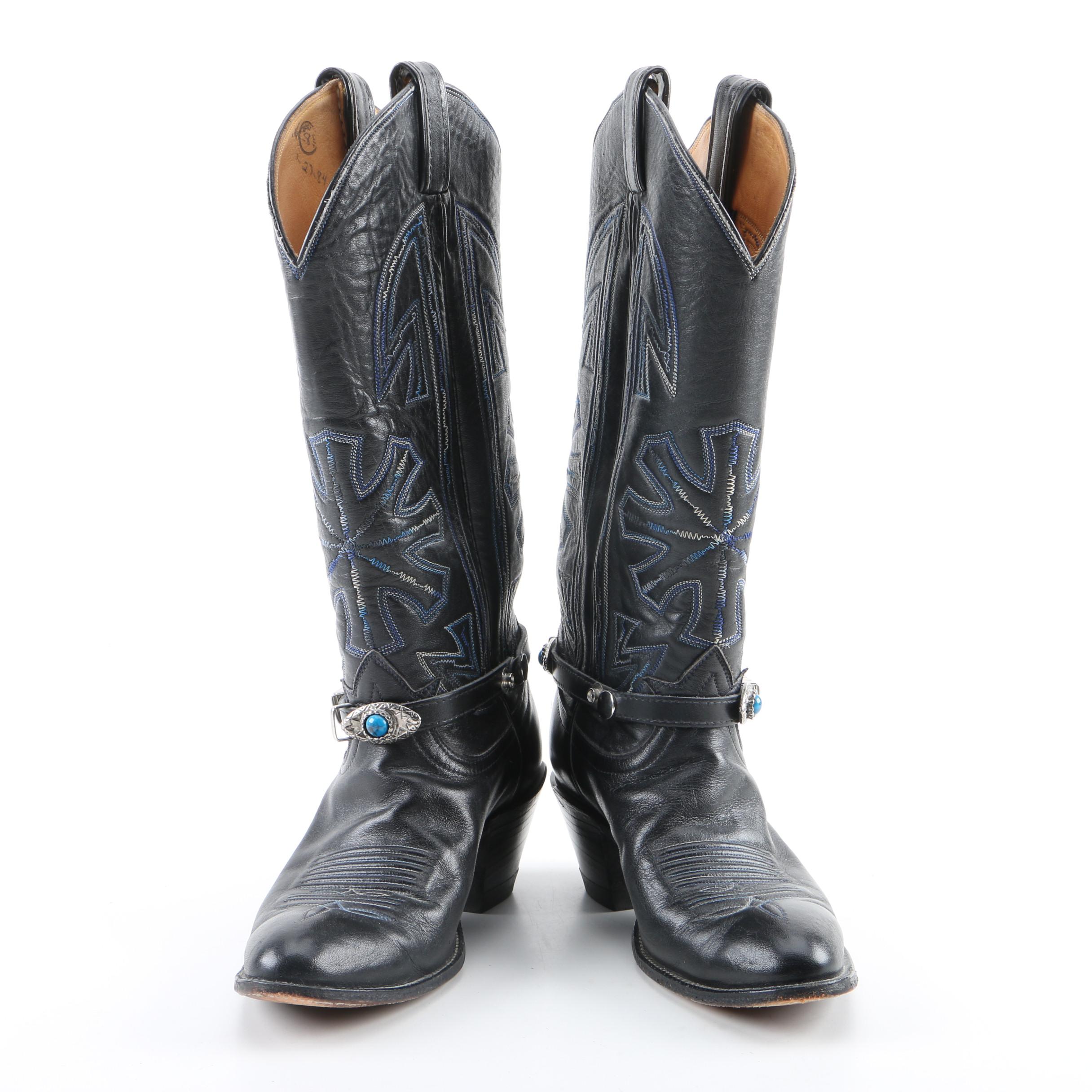 Women's Tony Lama Black Leather Western Boots