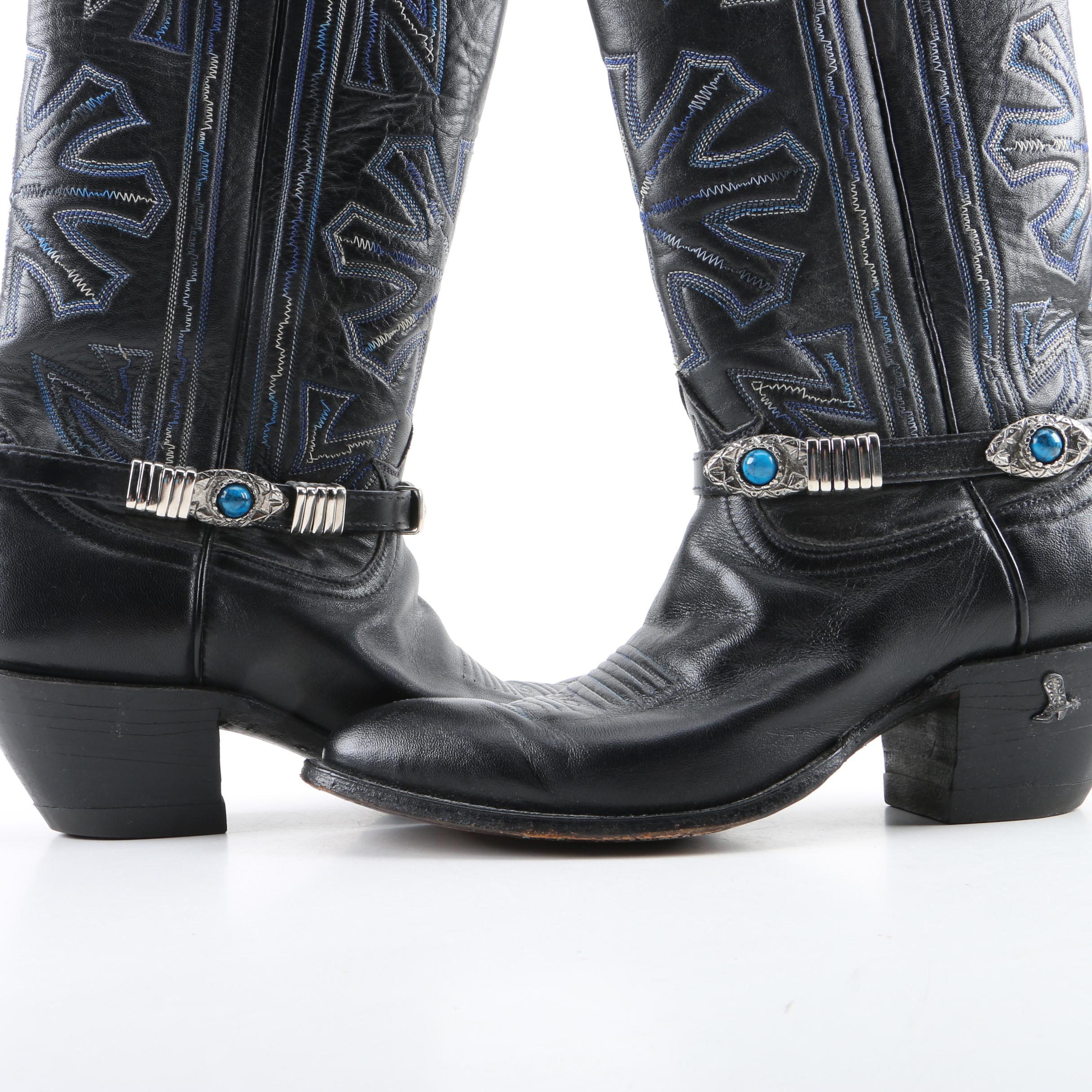 Women's Tony Lama Black Leather Western Boots