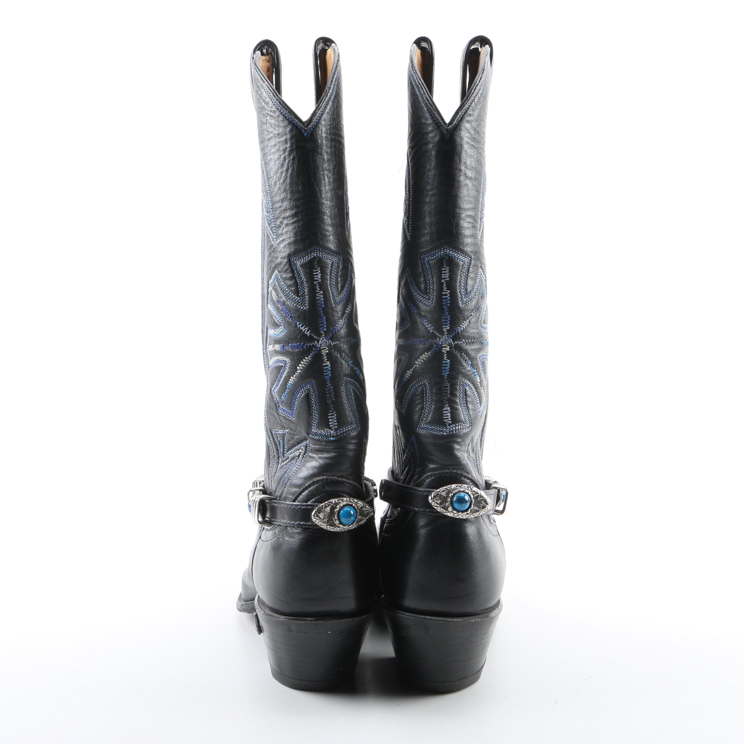 Women's Tony Lama Black Leather Western Boots