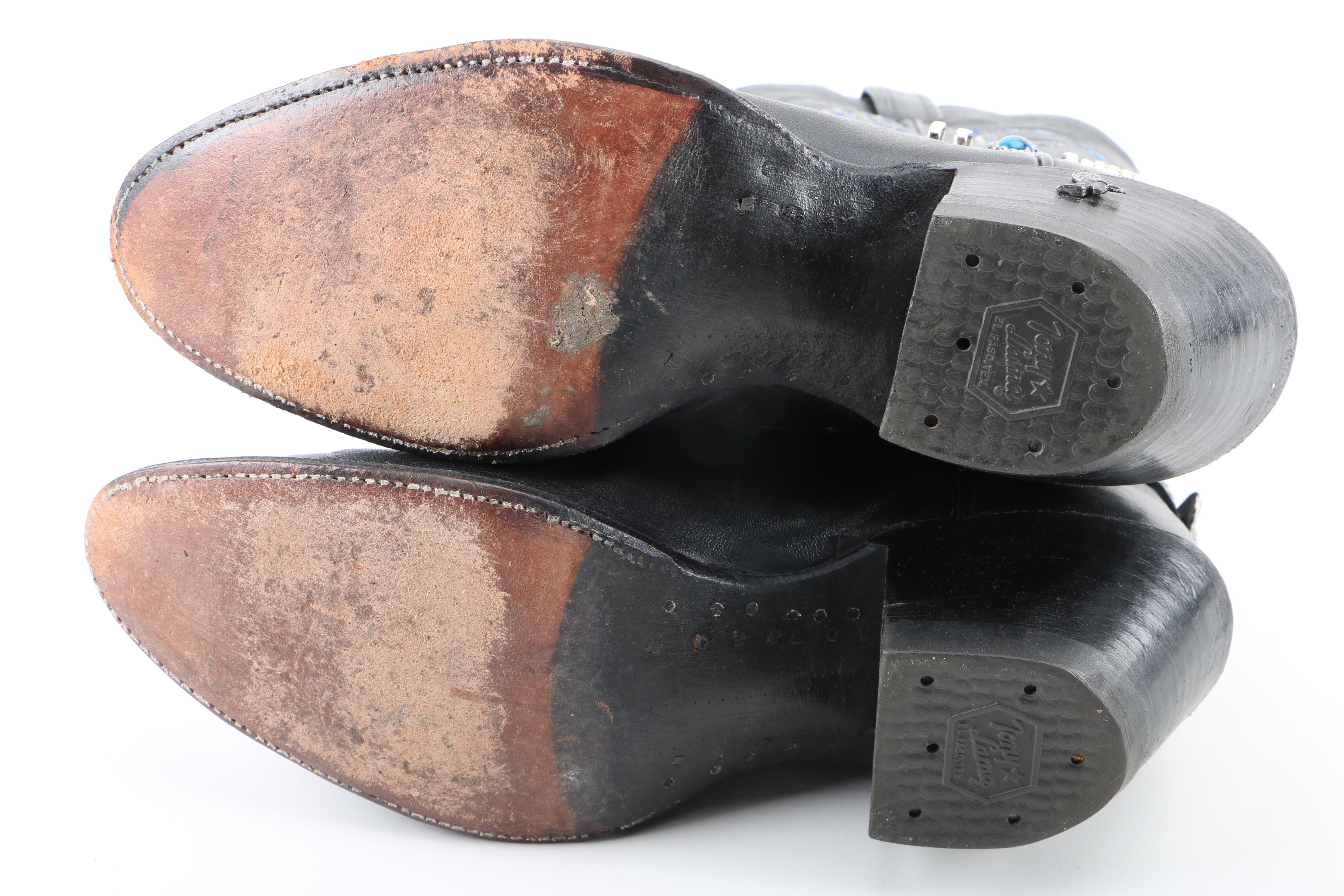 Women's Tony Lama Black Leather Western Boots