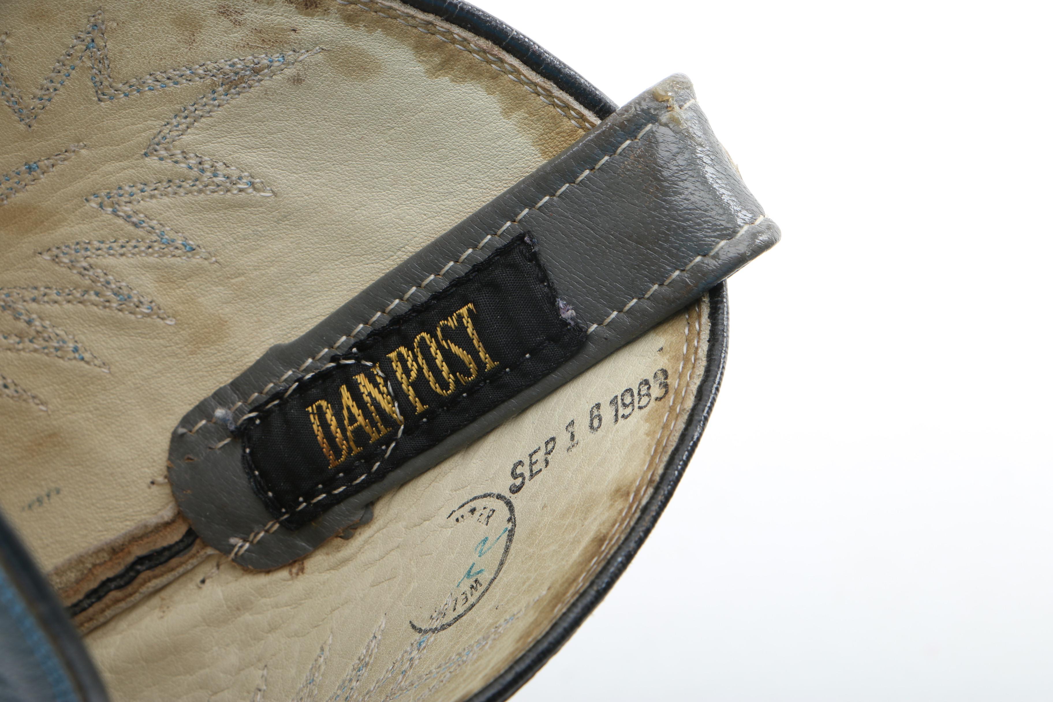 Women's Vintage Dan Post Grey Snakeskin and Leather Western Boots