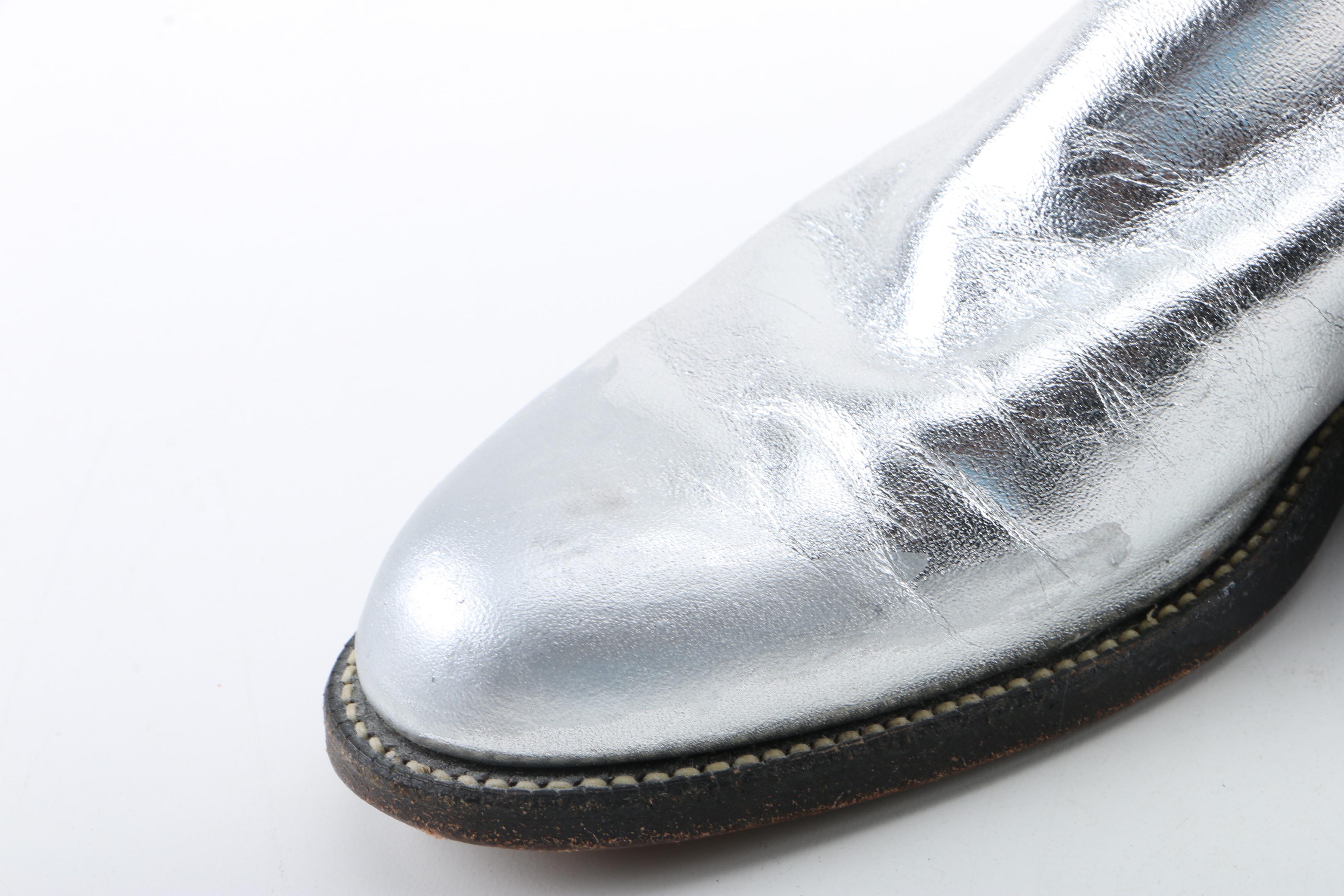 Women's Justin Metallic Silver Leather Western Boots