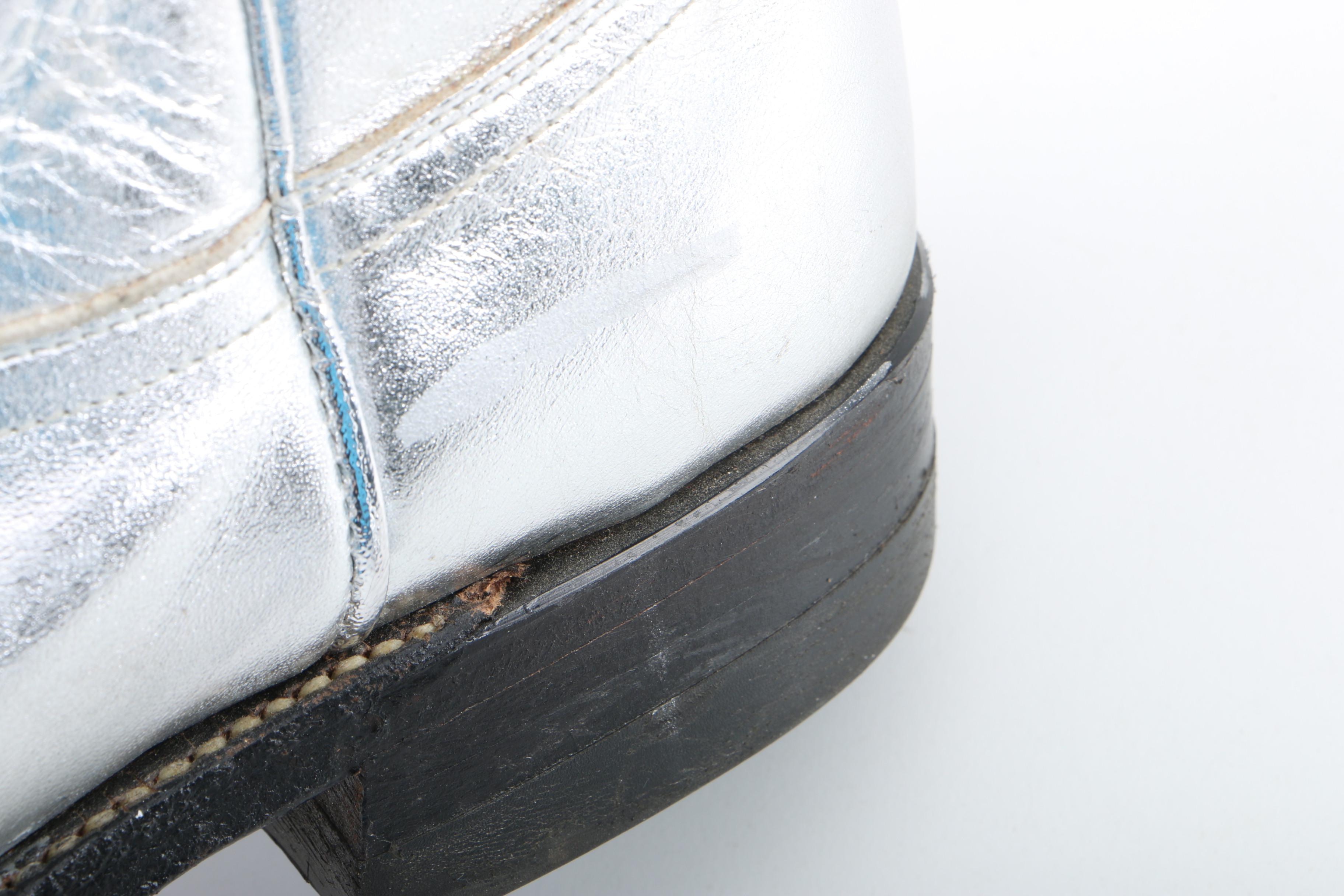 Women's Justin Metallic Silver Leather Western Boots