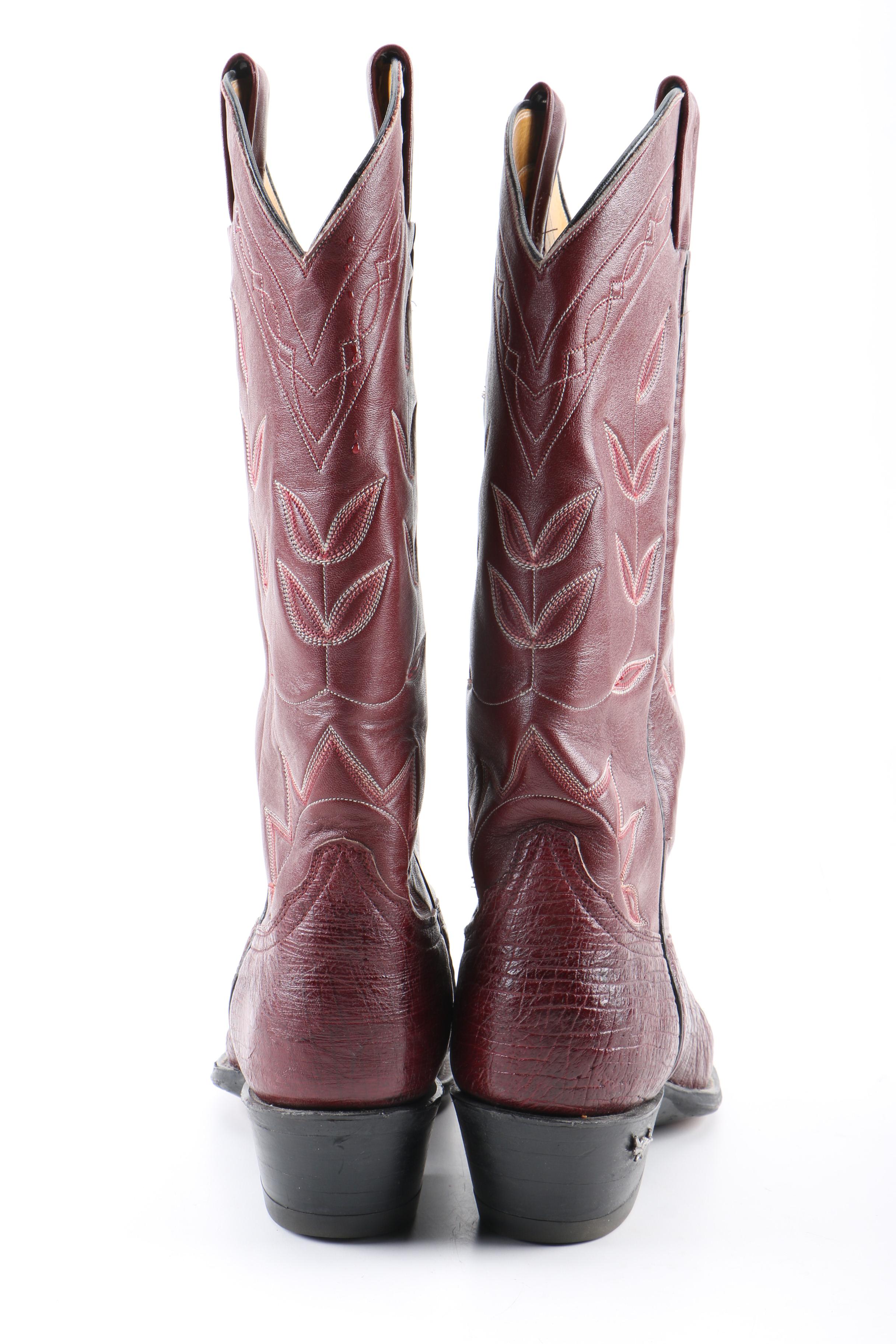 Women's Laramie Burgundy Leather Western Boots