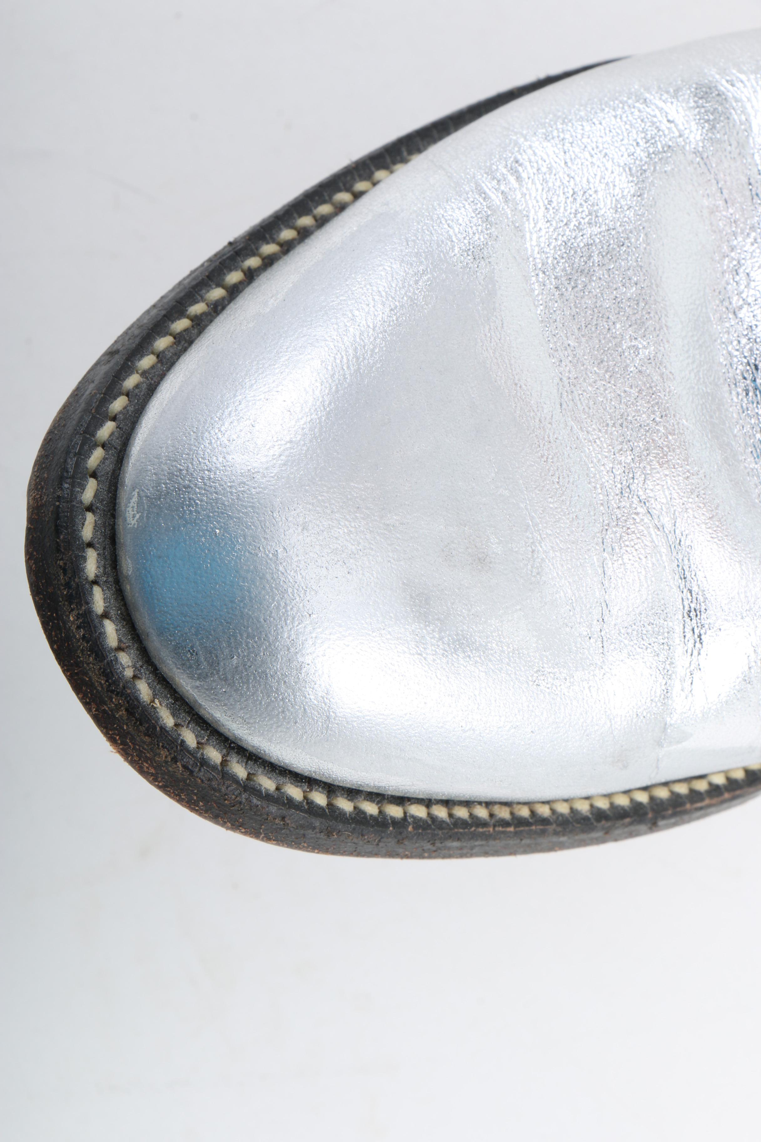 Women's Justin Metallic Silver Leather Western Boots