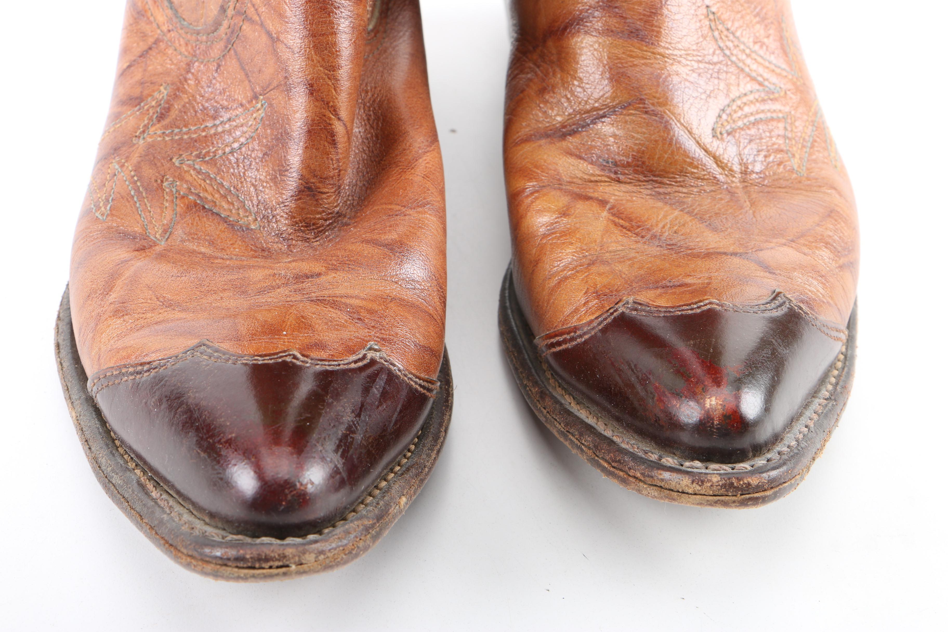 Women's Vintage Texas Imperial Brown Leather Western Boots