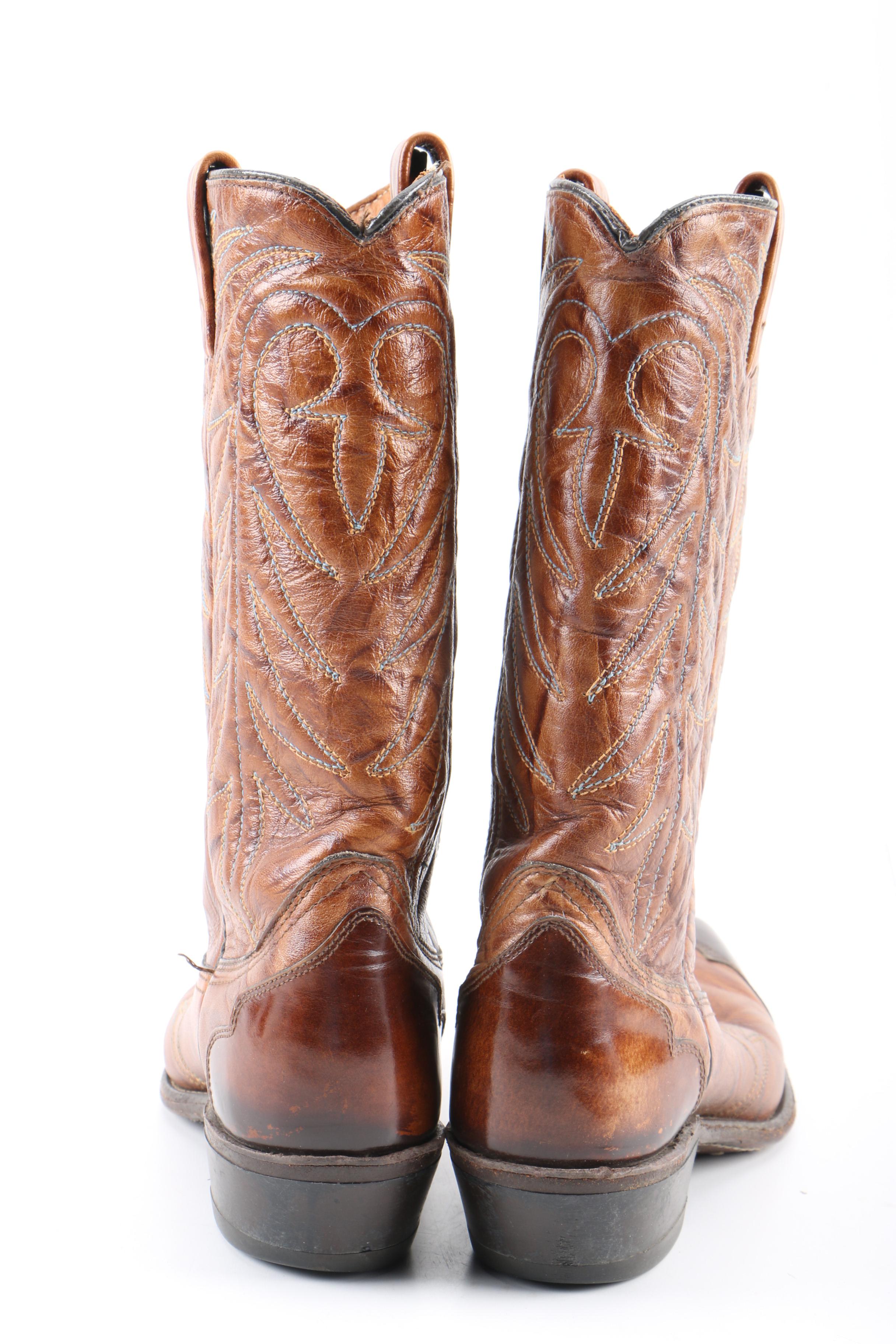 Women's Vintage Texas Imperial Brown Leather Western Boots