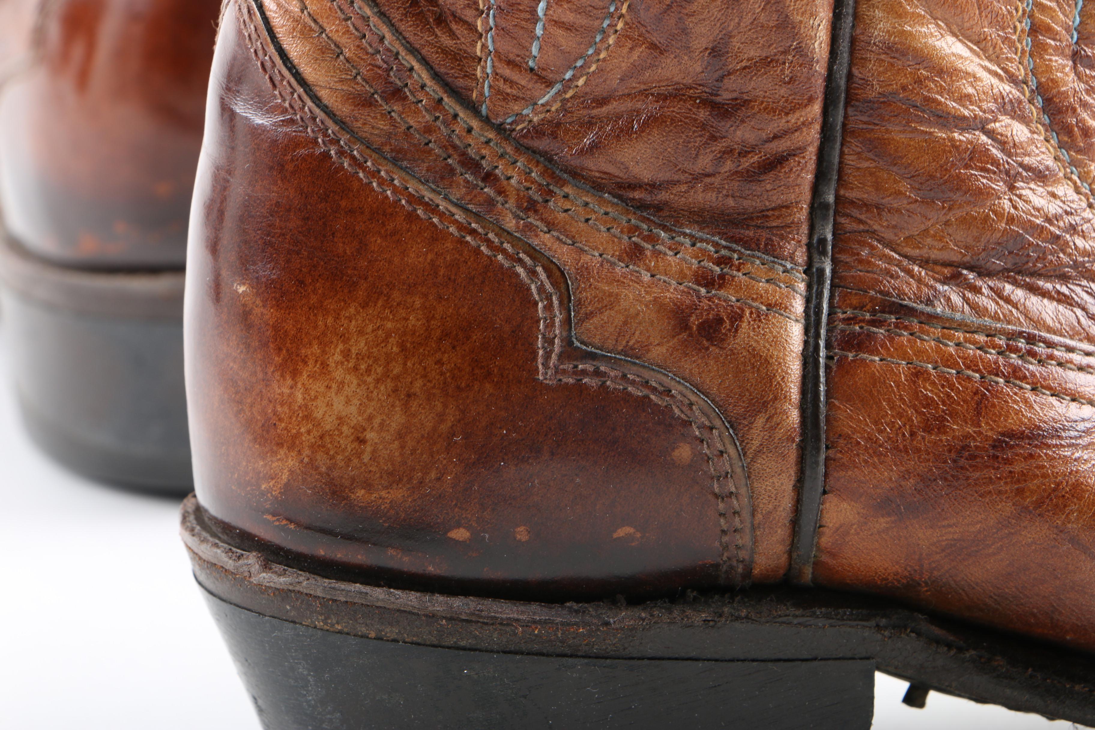 Women's Vintage Texas Imperial Brown Leather Western Boots