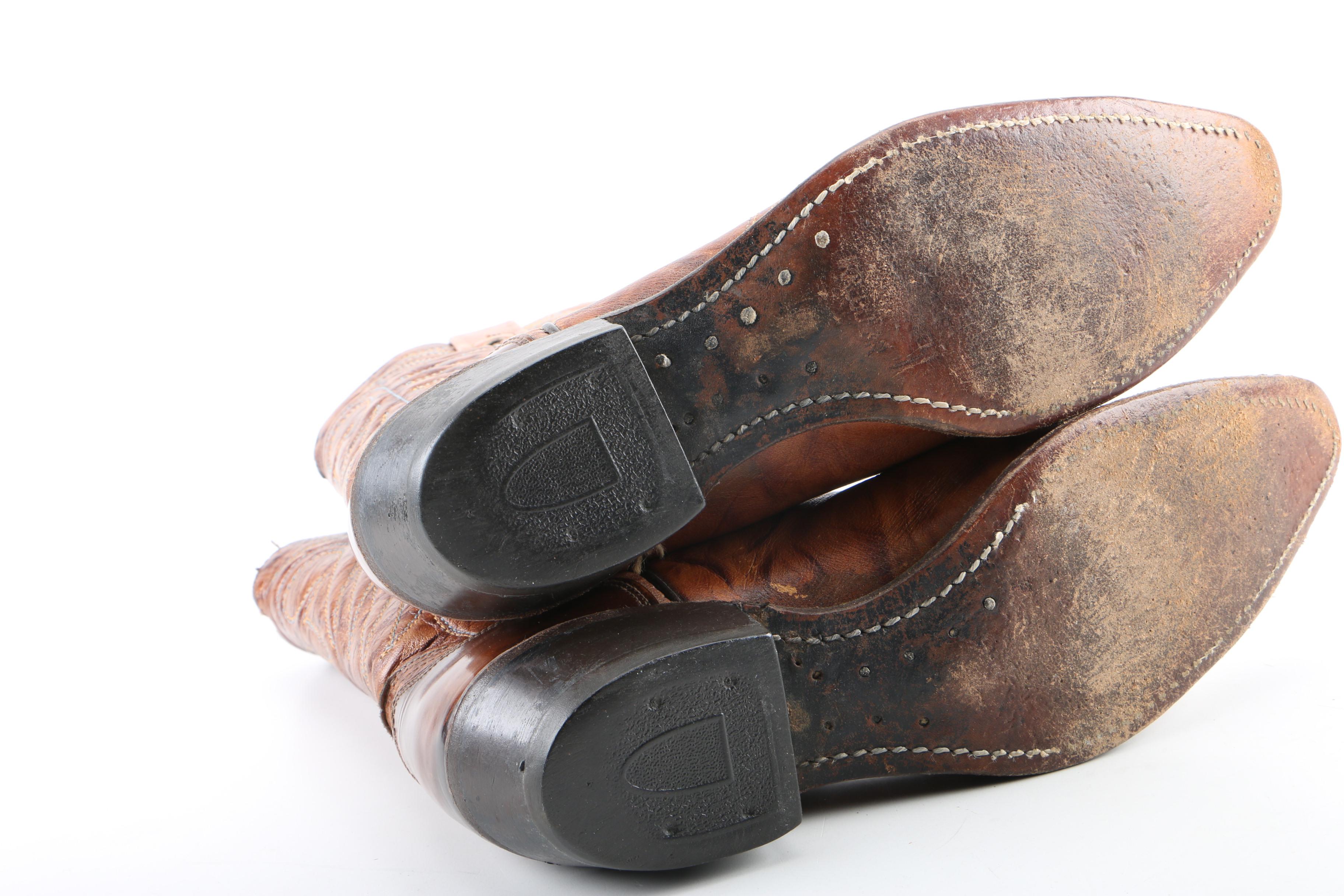 Women's Vintage Texas Imperial Brown Leather Western Boots