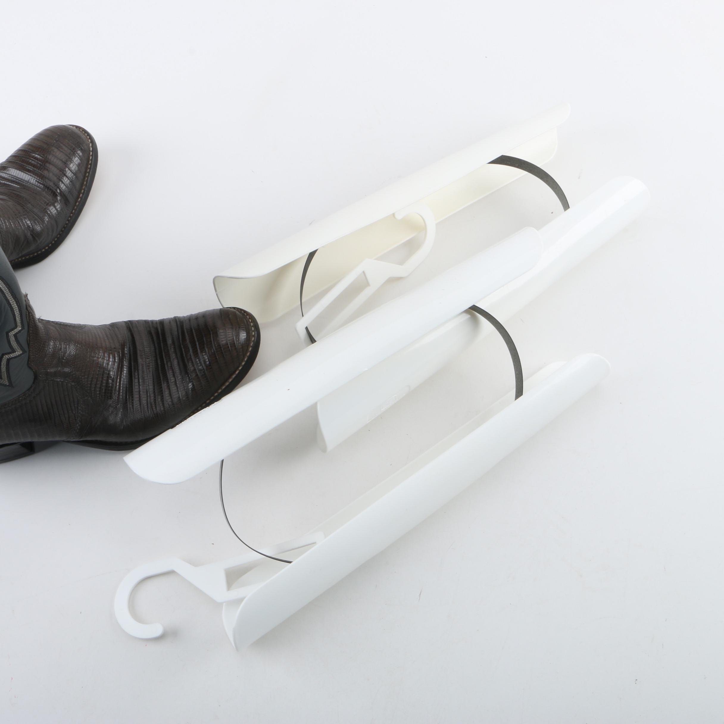 Women's Adams Boot Co. Grey Leather and Lizard Skin Western Boots