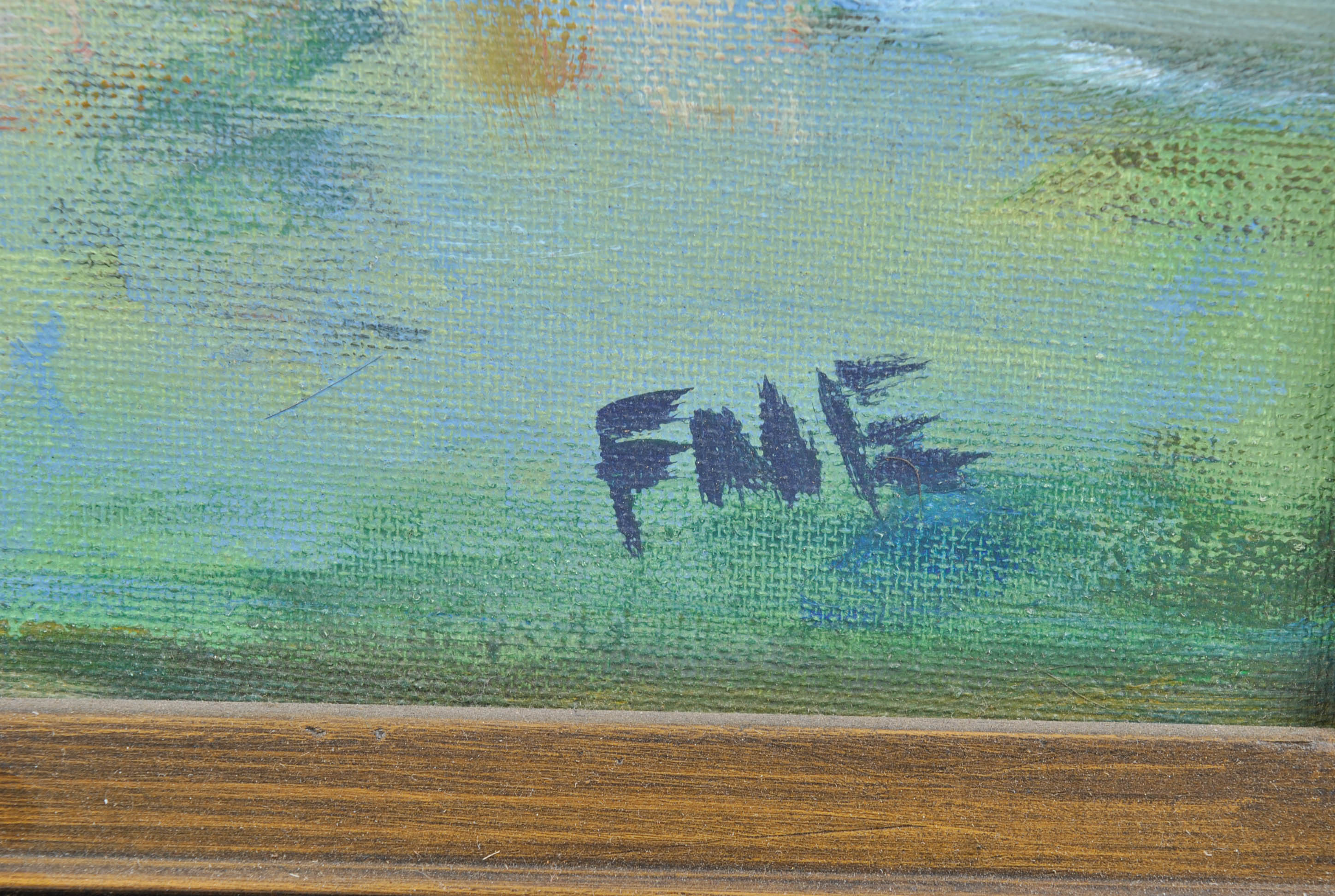 Oil Painting of Seaside Village