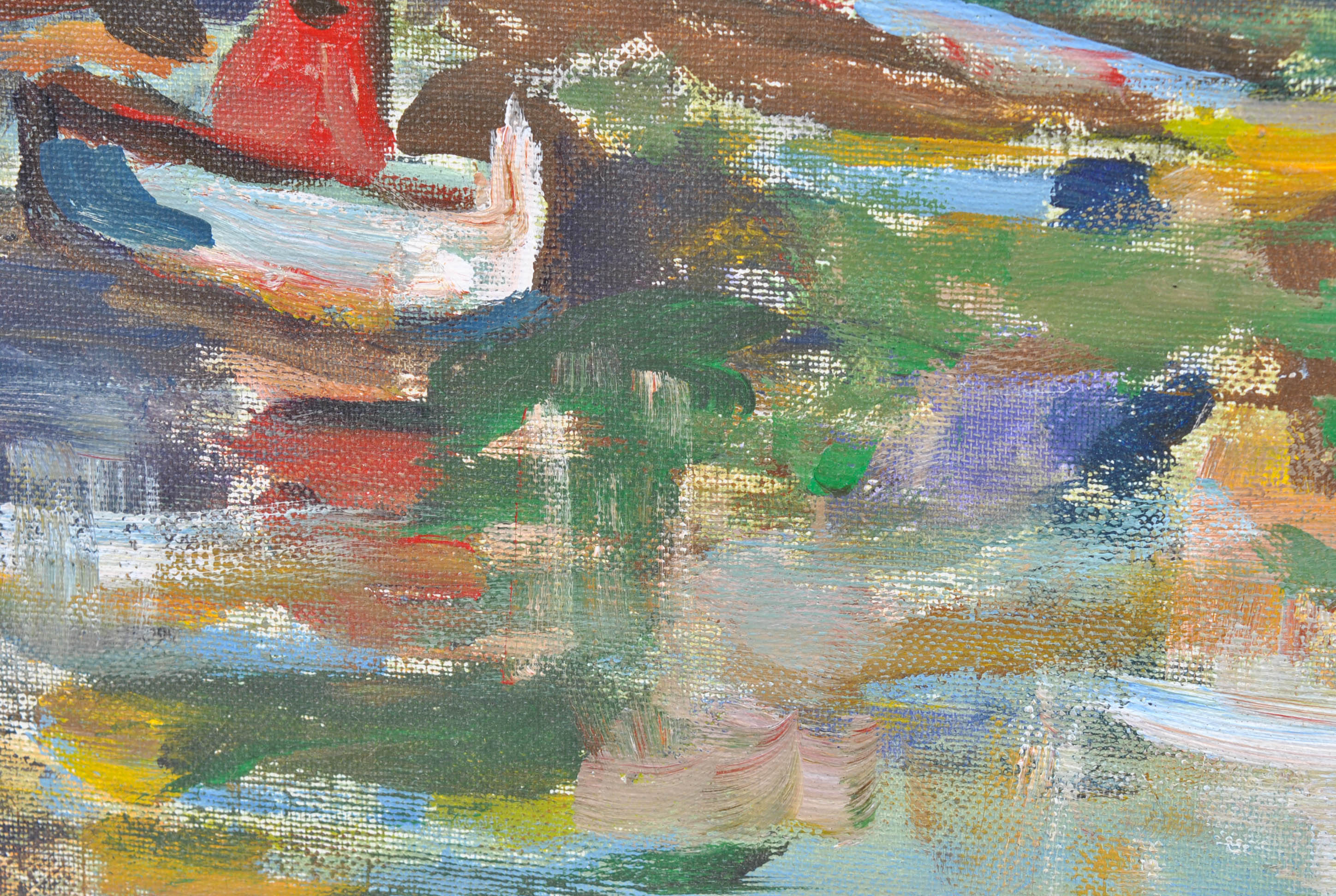 Oil Painting of Seaside Village