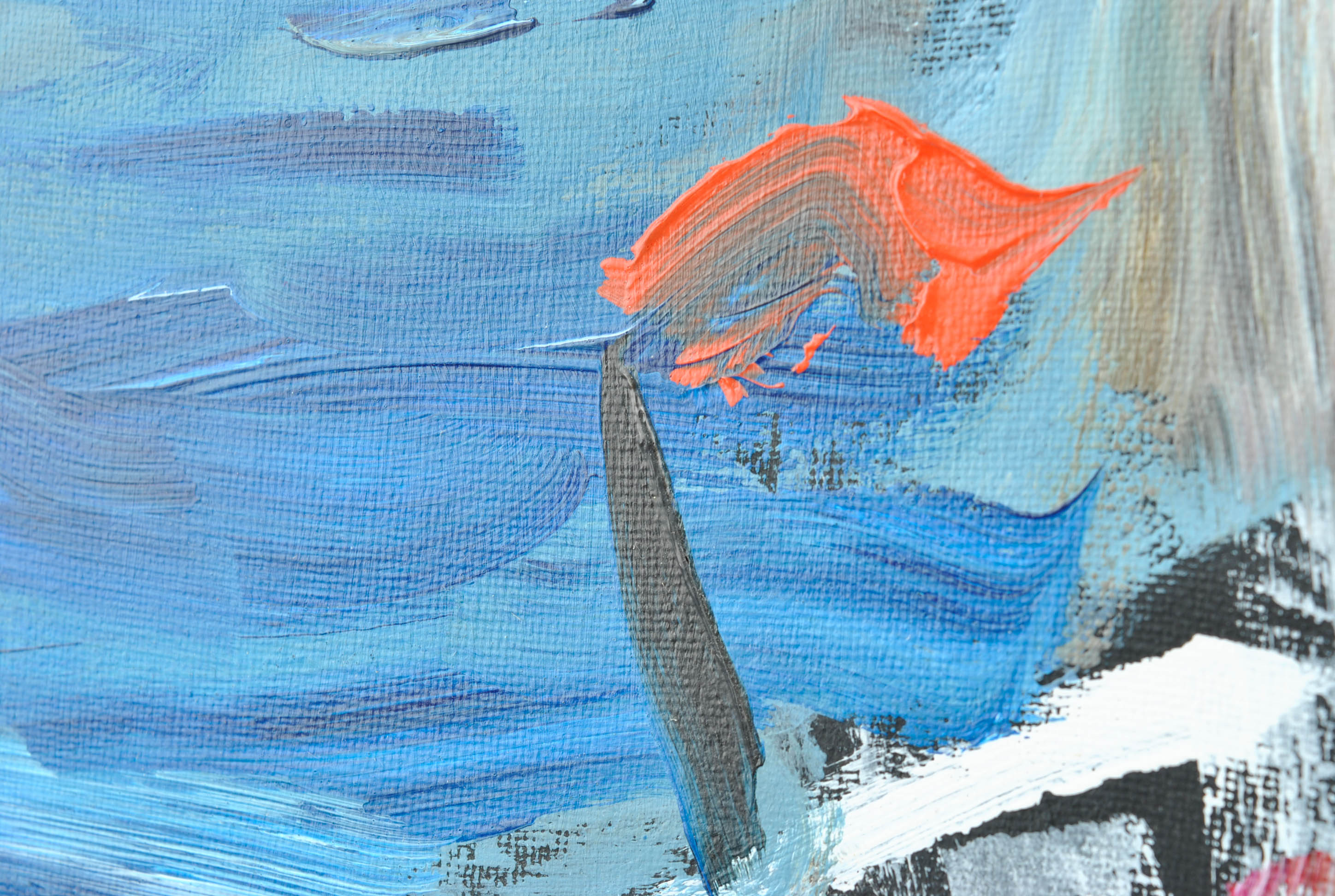 Abstract Oil Painting of Boat by Josephine Mahaffey