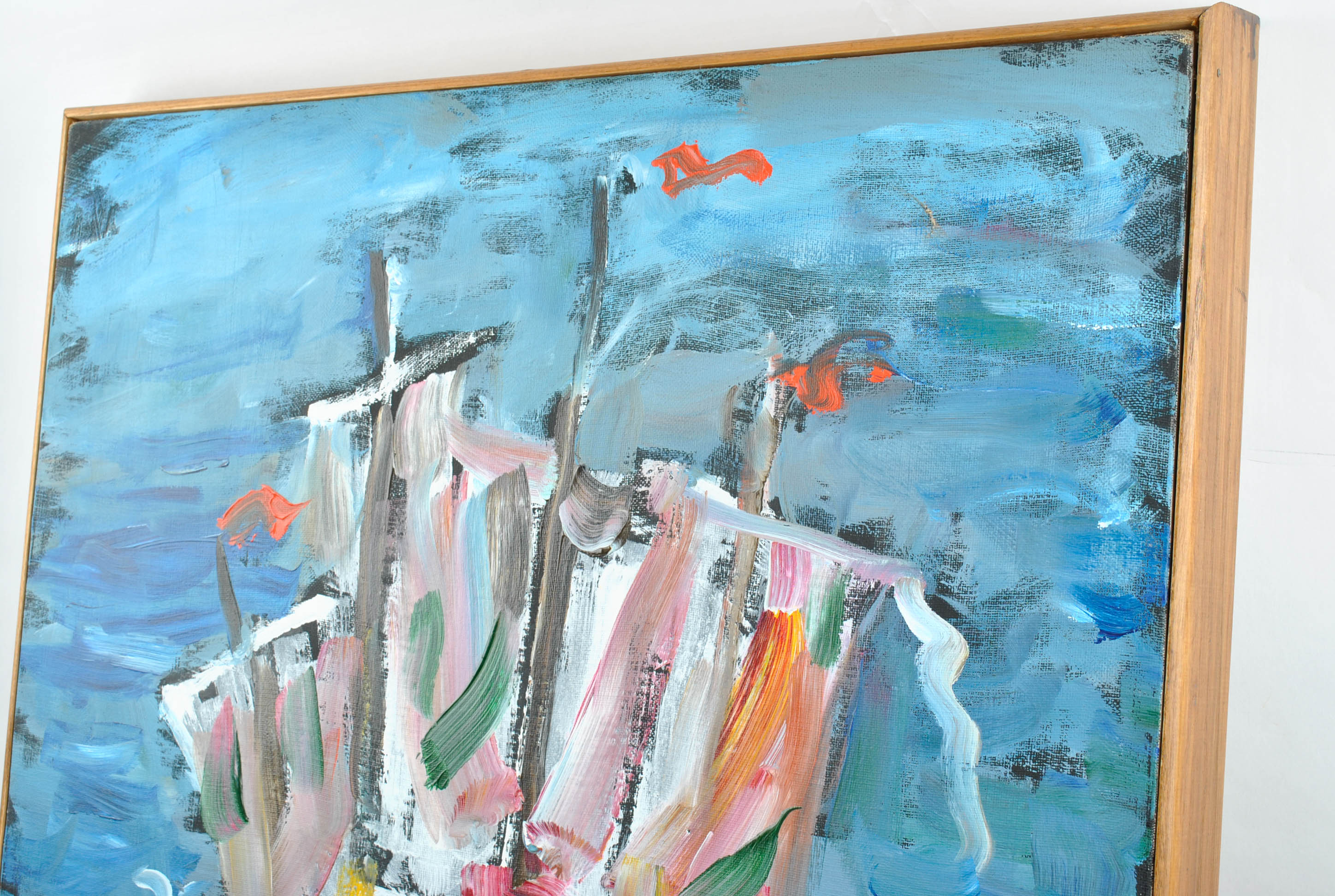 Abstract Oil Painting of Boat by Josephine Mahaffey