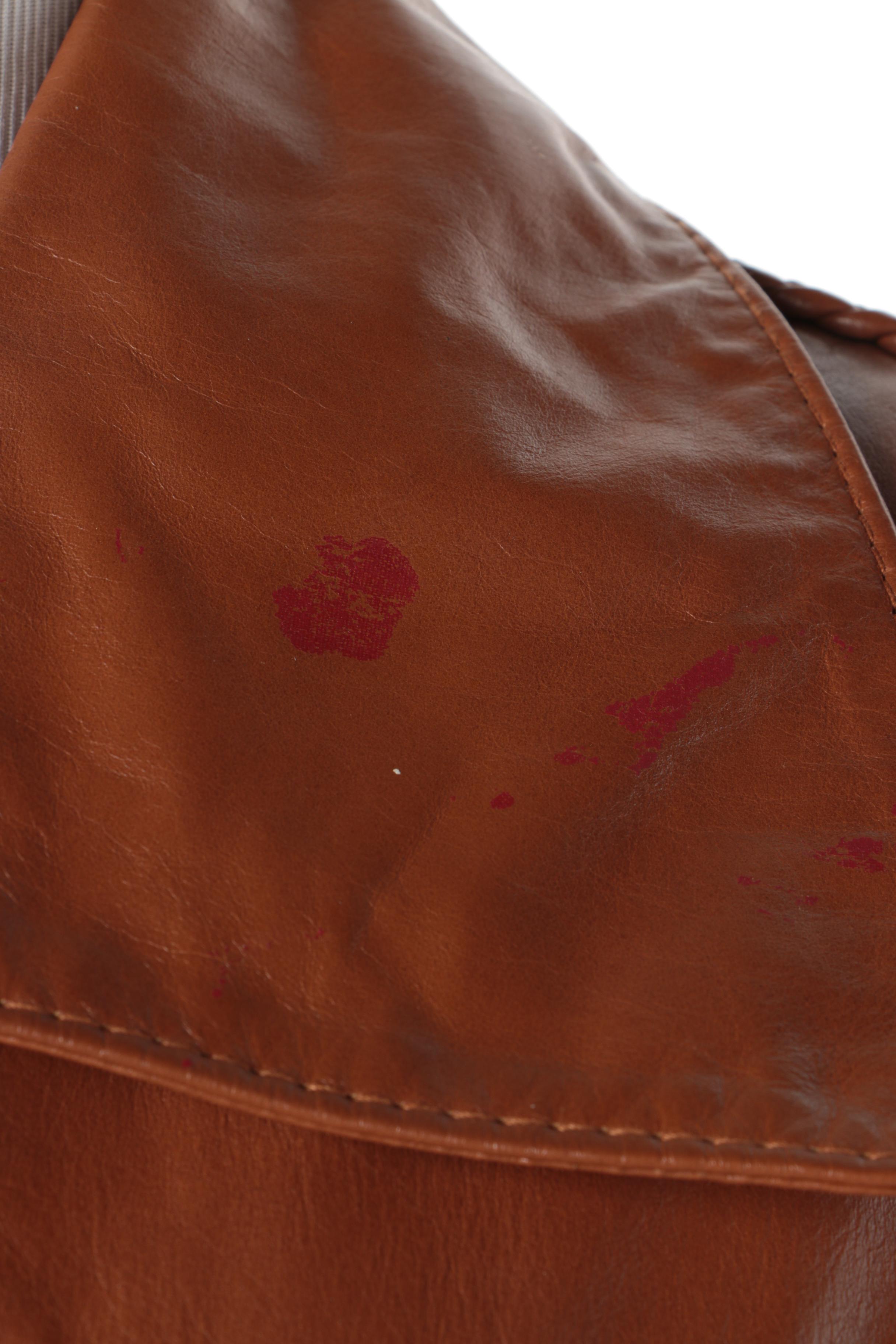 Women's Vintage Imperial Cognac Leather Coat with Tan Leather Driving Gloves