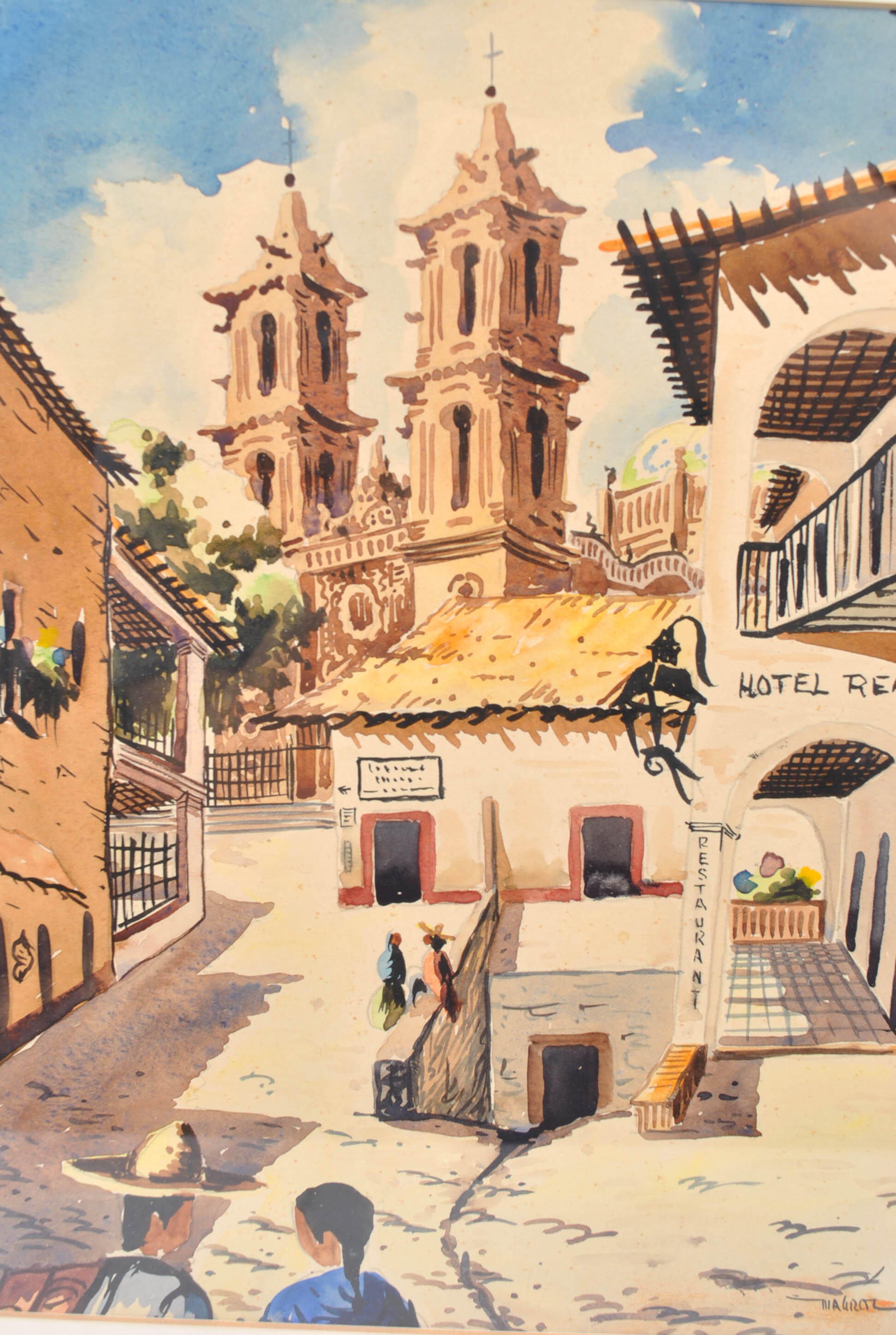 Watercolor Painting of Spanish Style Architecture