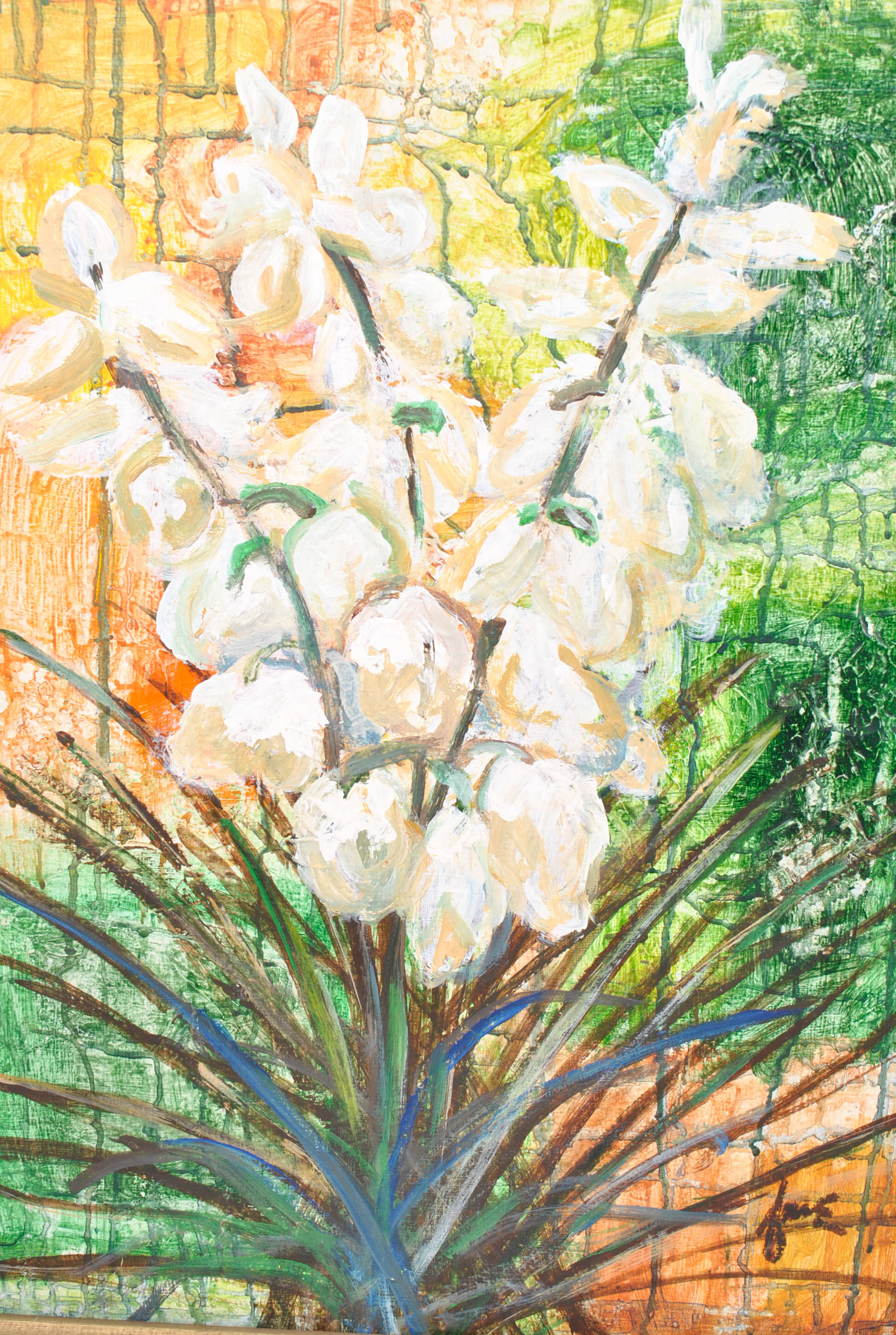 Oil on Paper Paintings of Flowers by Mahaffey and Eastwood