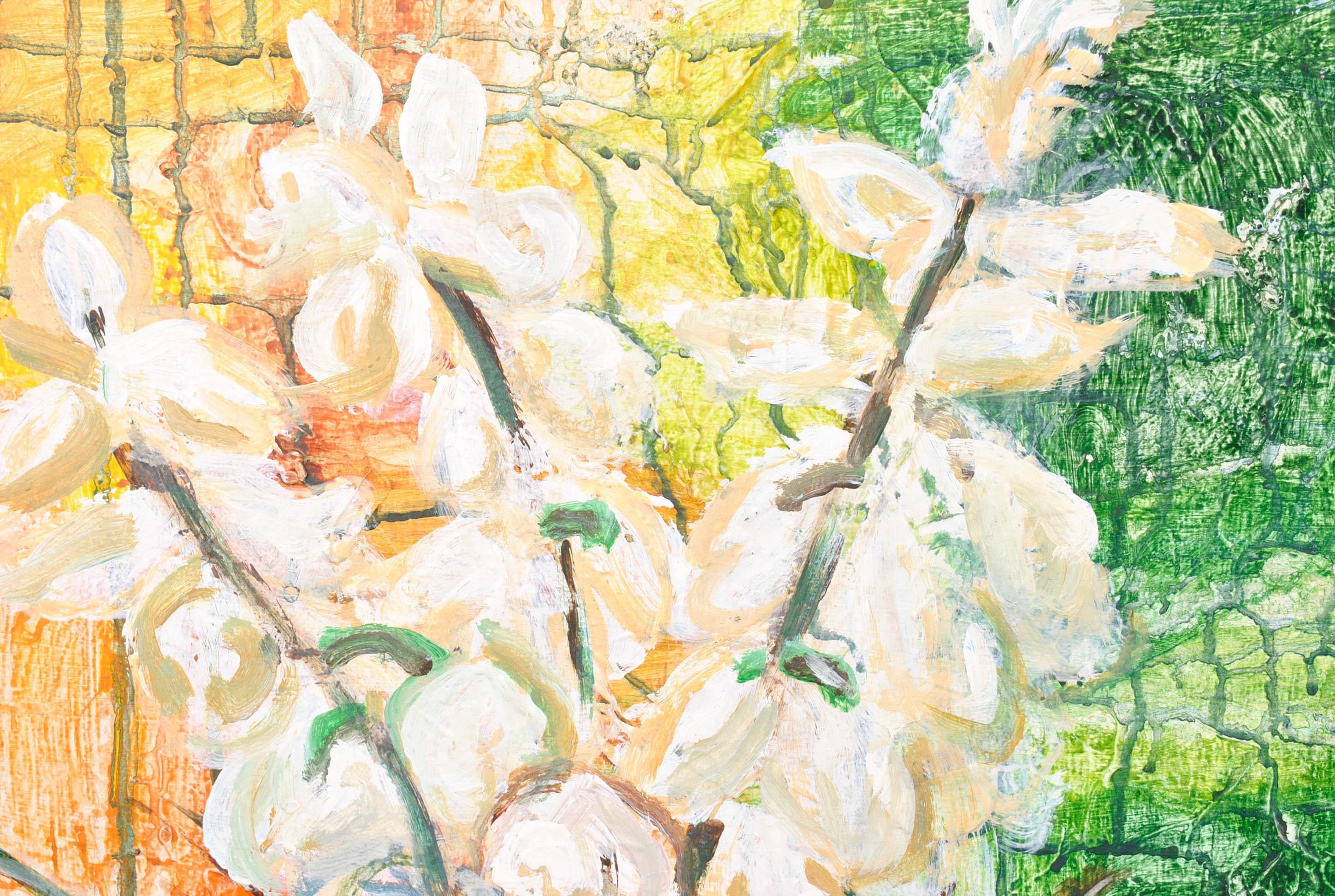 Oil on Paper Paintings of Flowers by Mahaffey and Eastwood