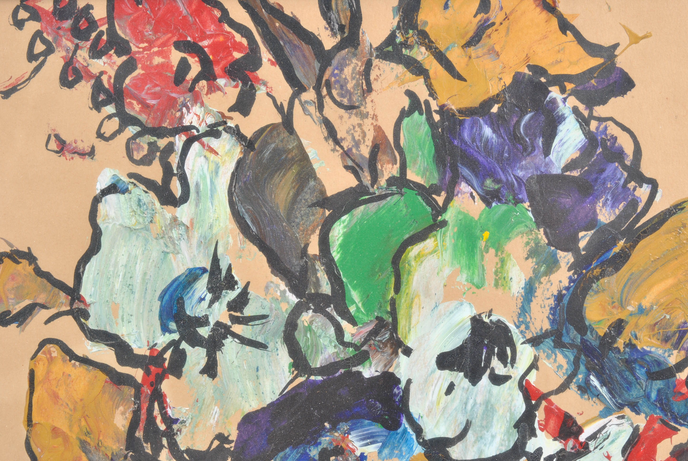 Oil on Paper Paintings of Flowers by Mahaffey and Eastwood