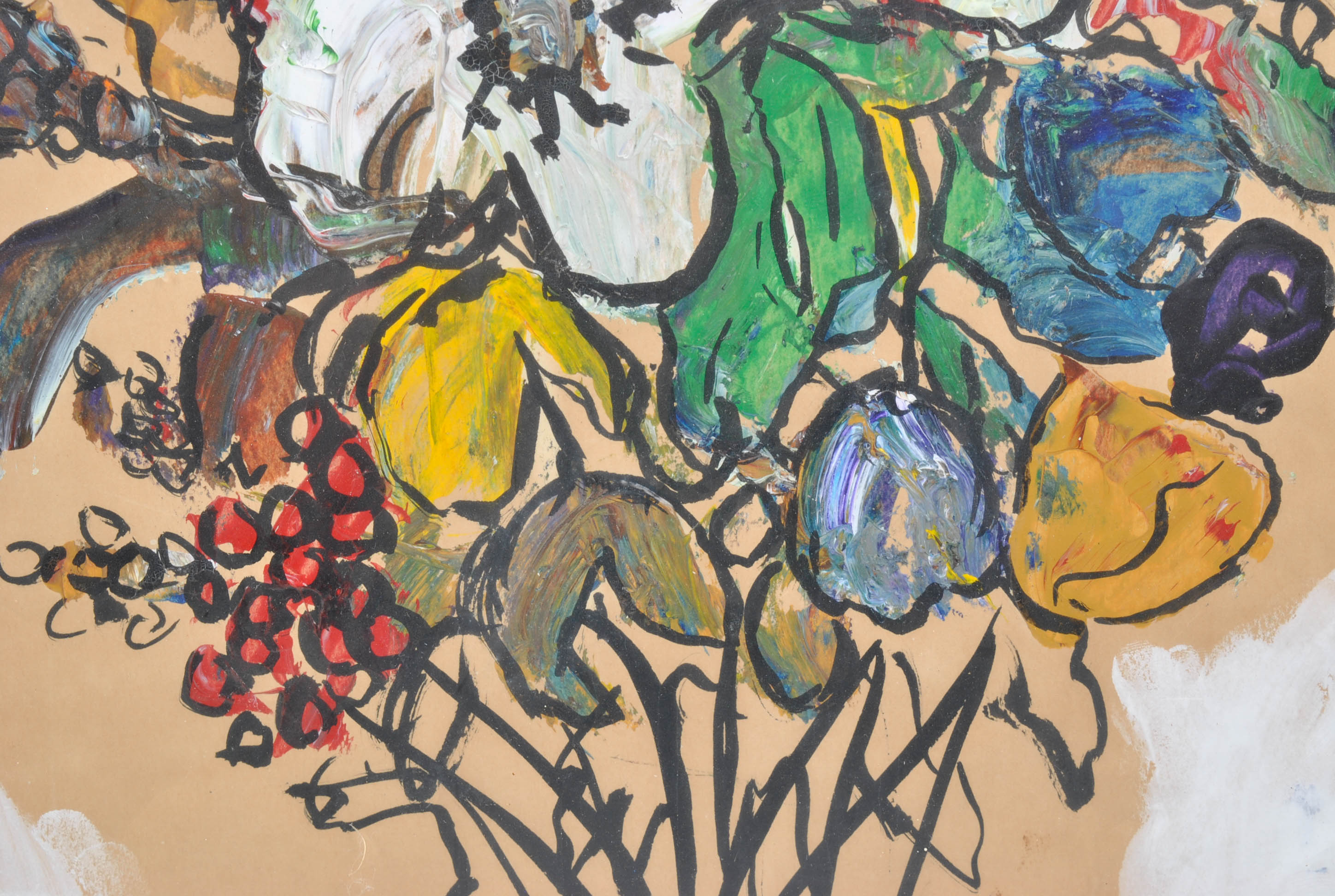 Oil on Paper Paintings of Flowers by Mahaffey and Eastwood