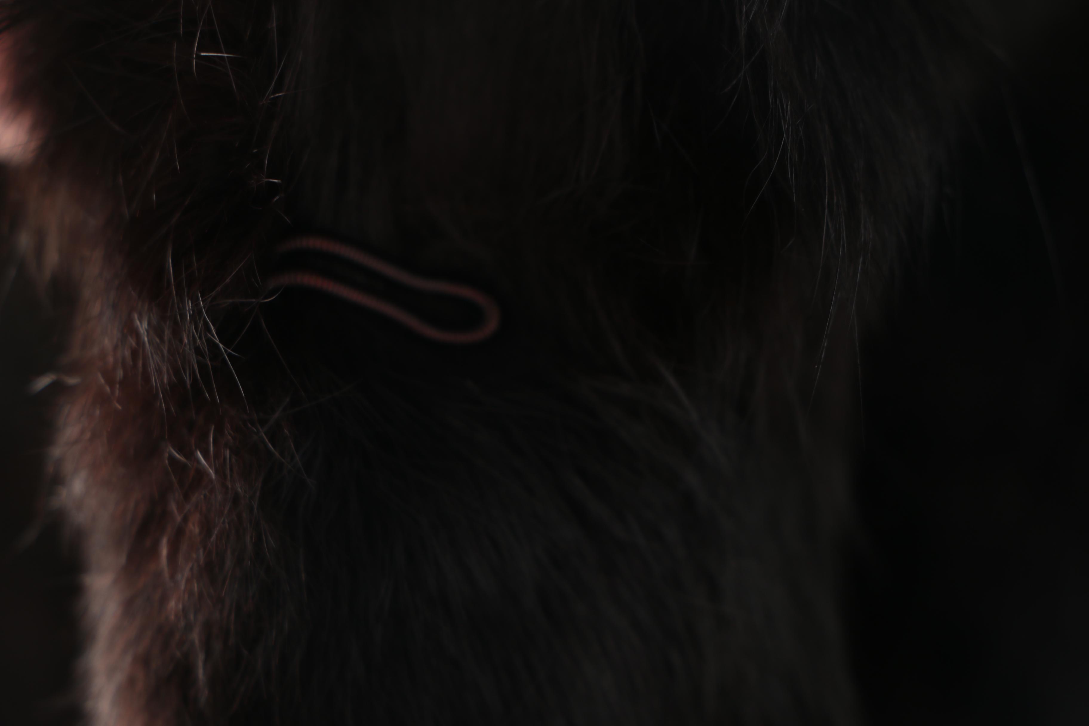 Women's Black and Brown Rabbit Fur Coat