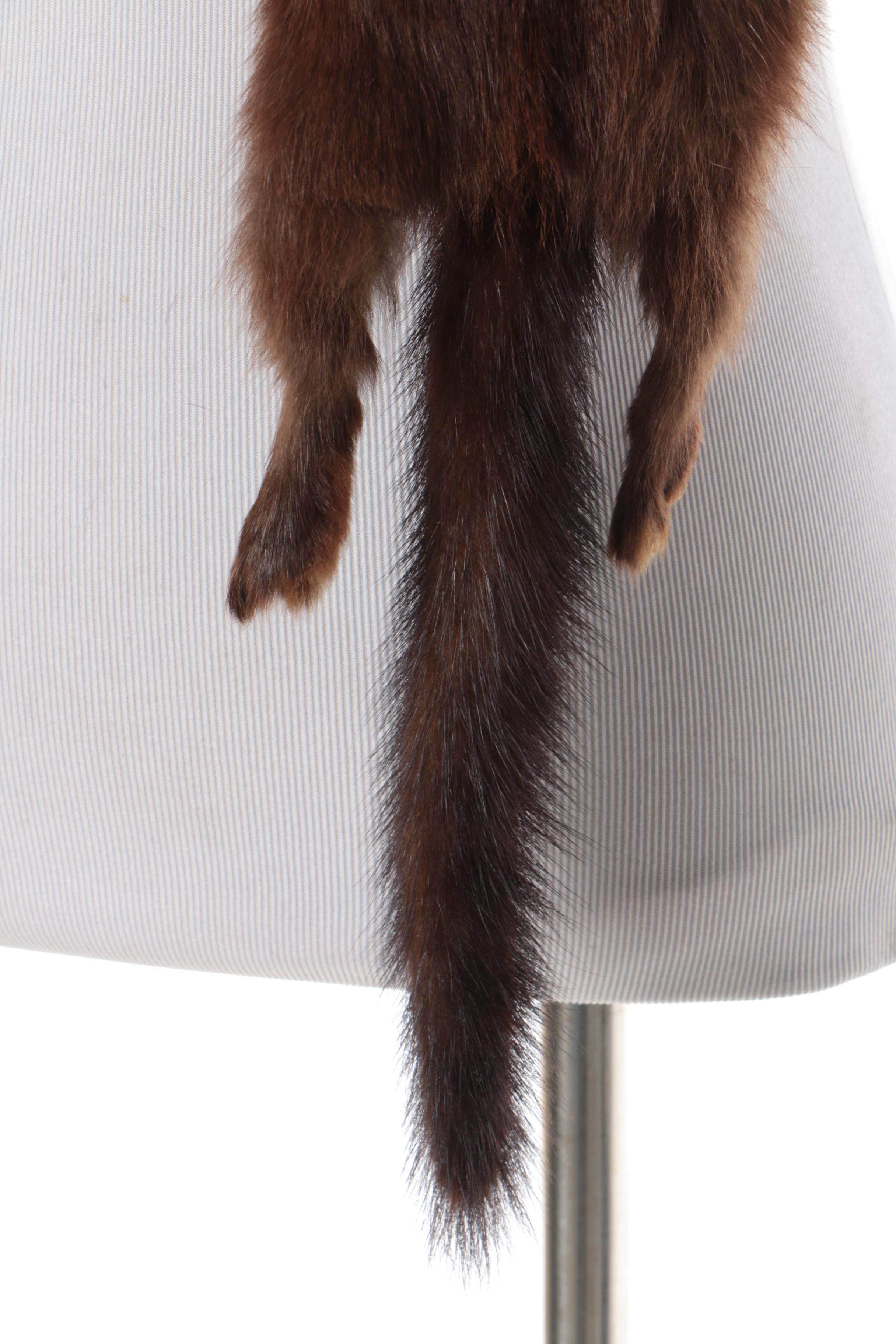 Women's Vintage Four Pelt Mink Fur Stole