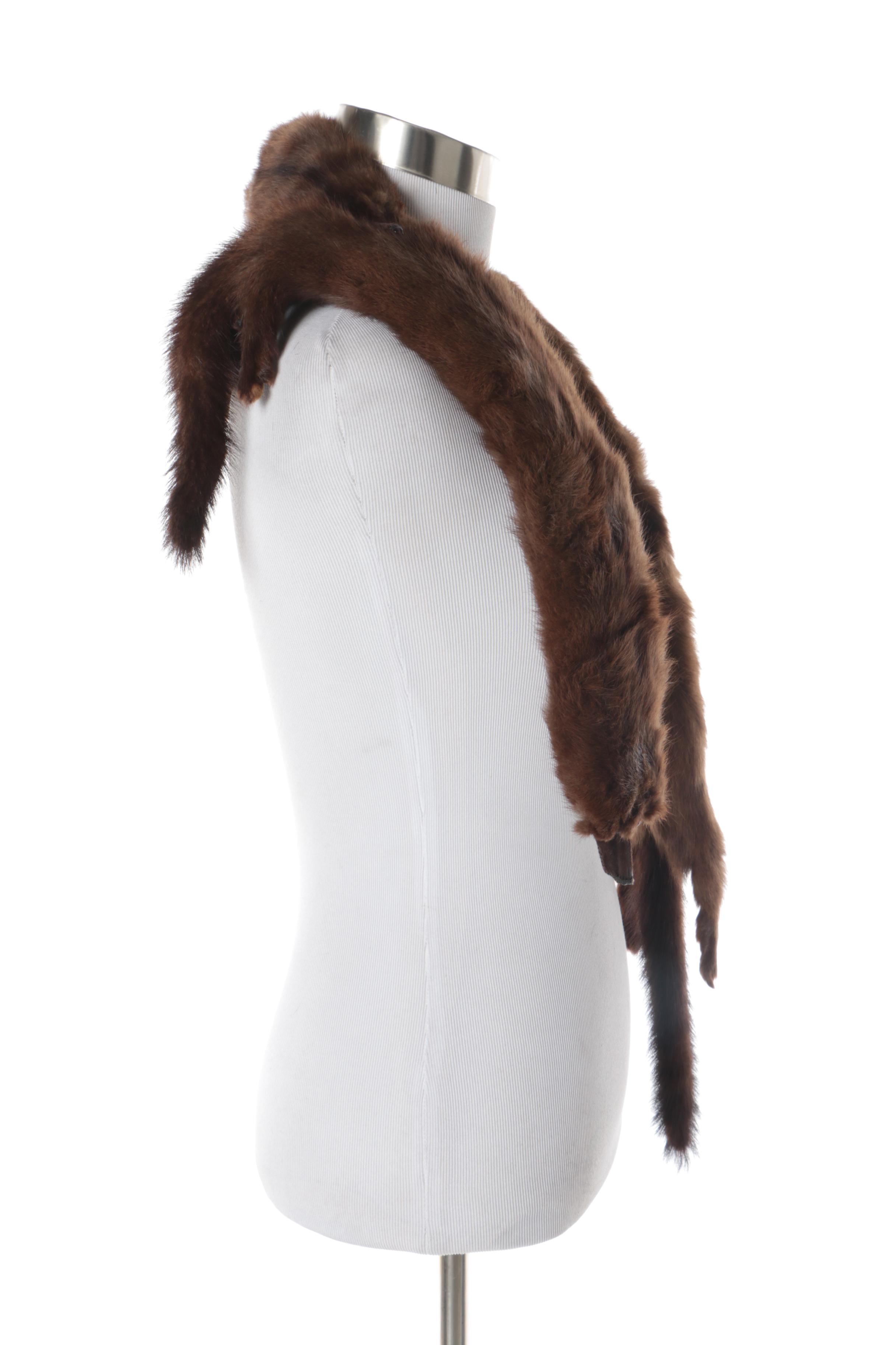 Women's Vintage Four Pelt Mink Fur Stole