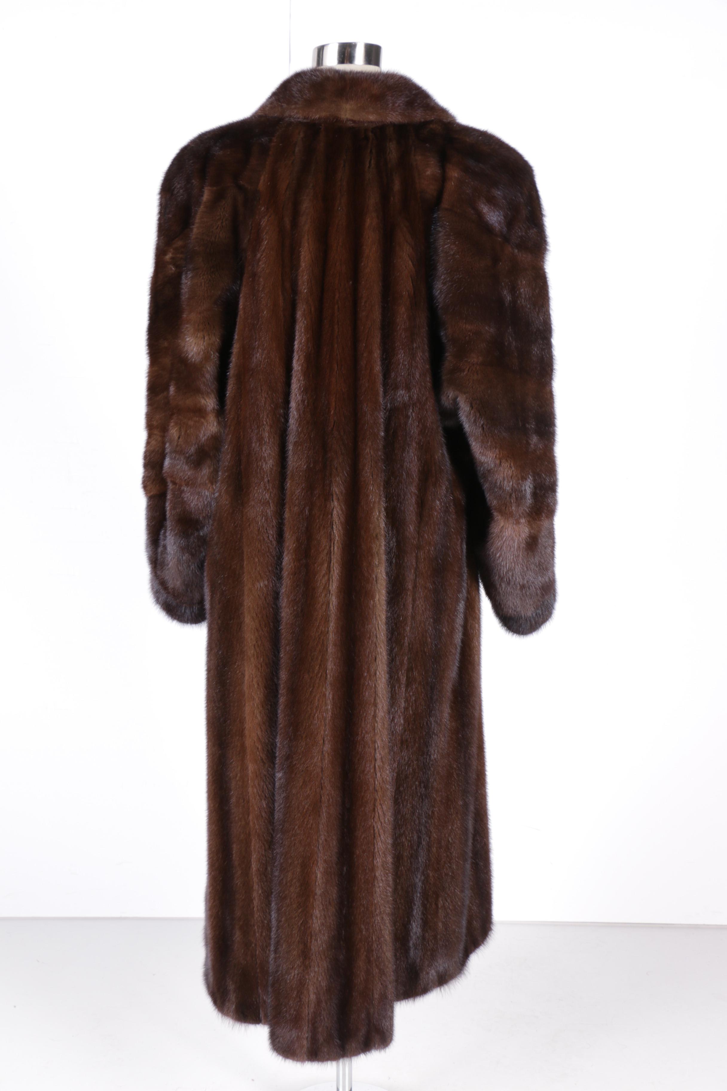 Dark Mahogany Brown Mink Fur Coat