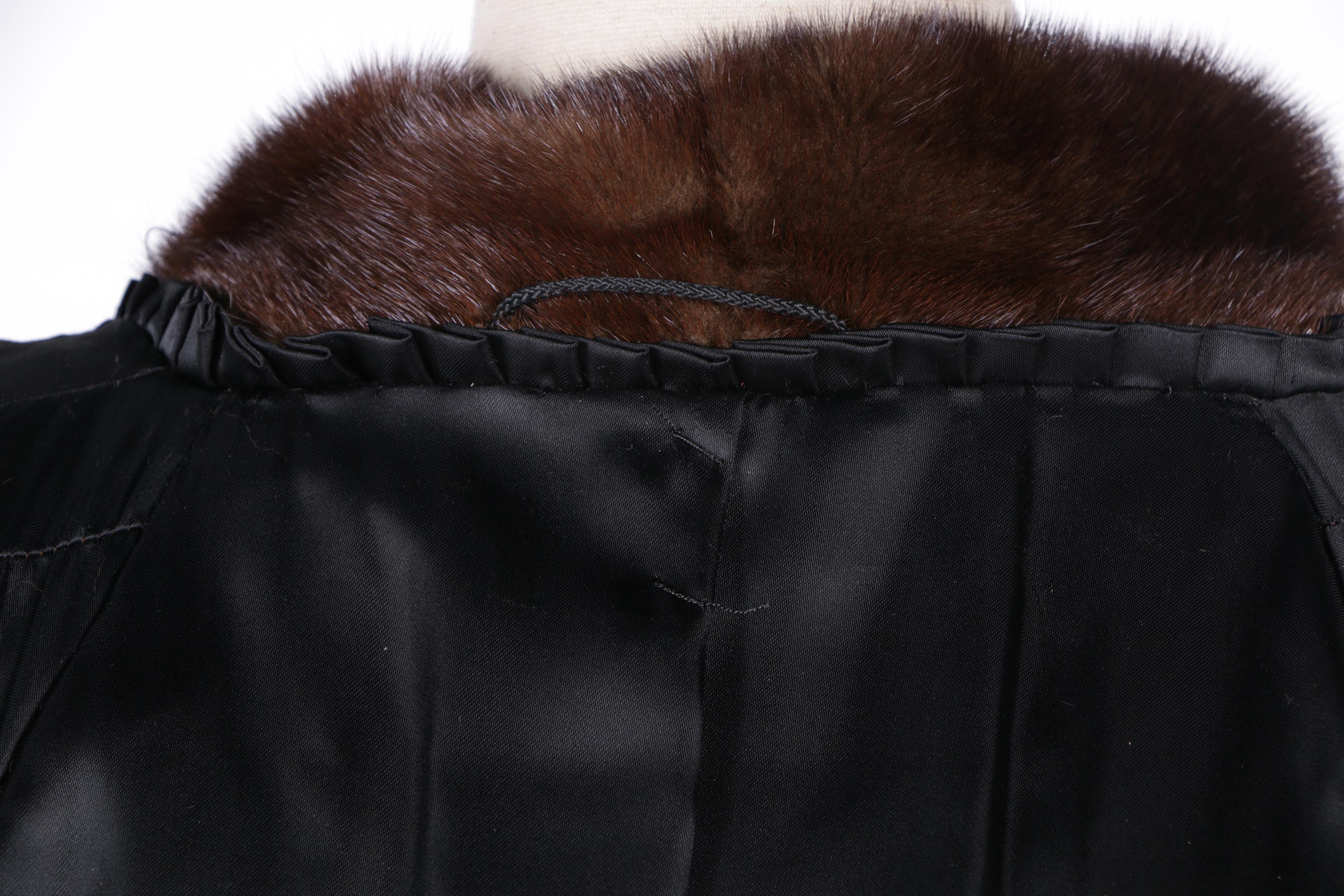 Dark Mahogany Brown Mink Fur Coat