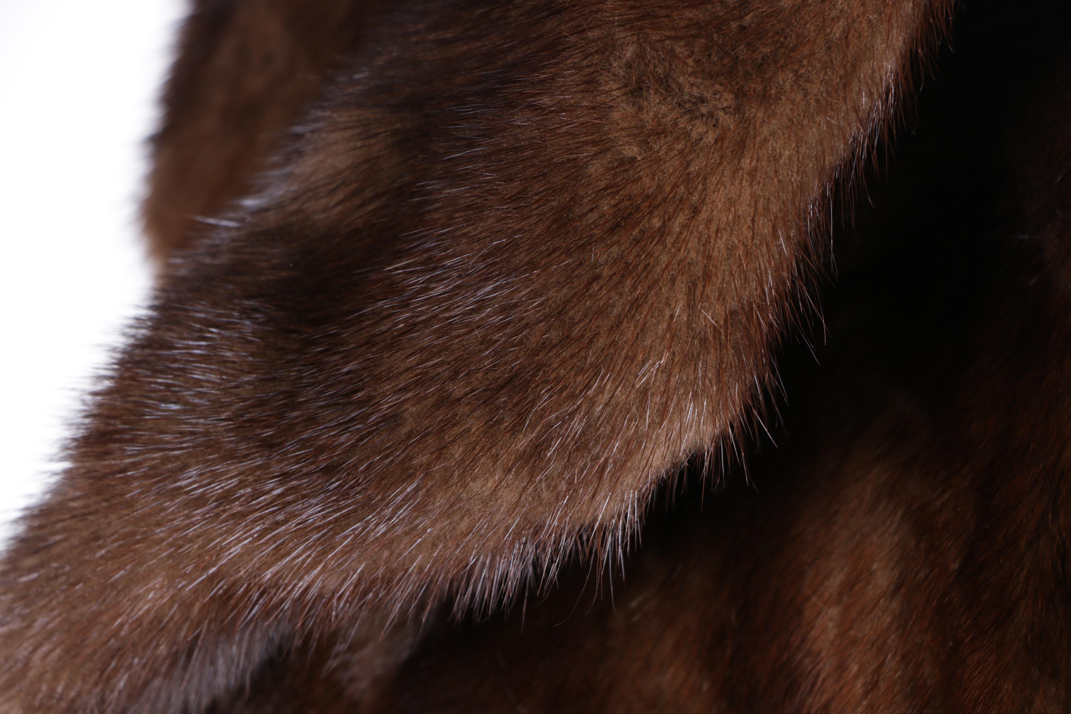 Dark Mahogany Brown Mink Fur Coat