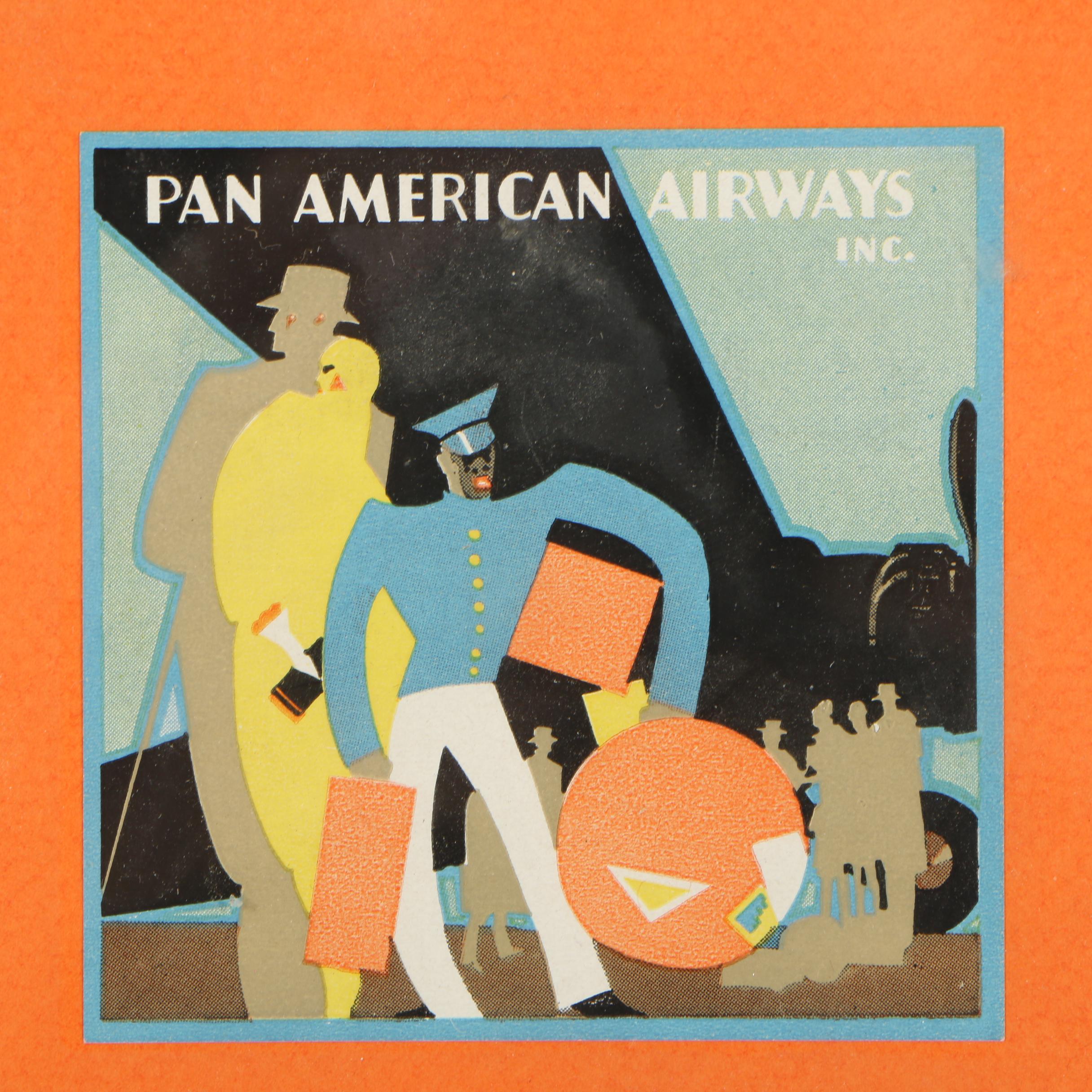 Vintage Framed Airline Luggage Tags