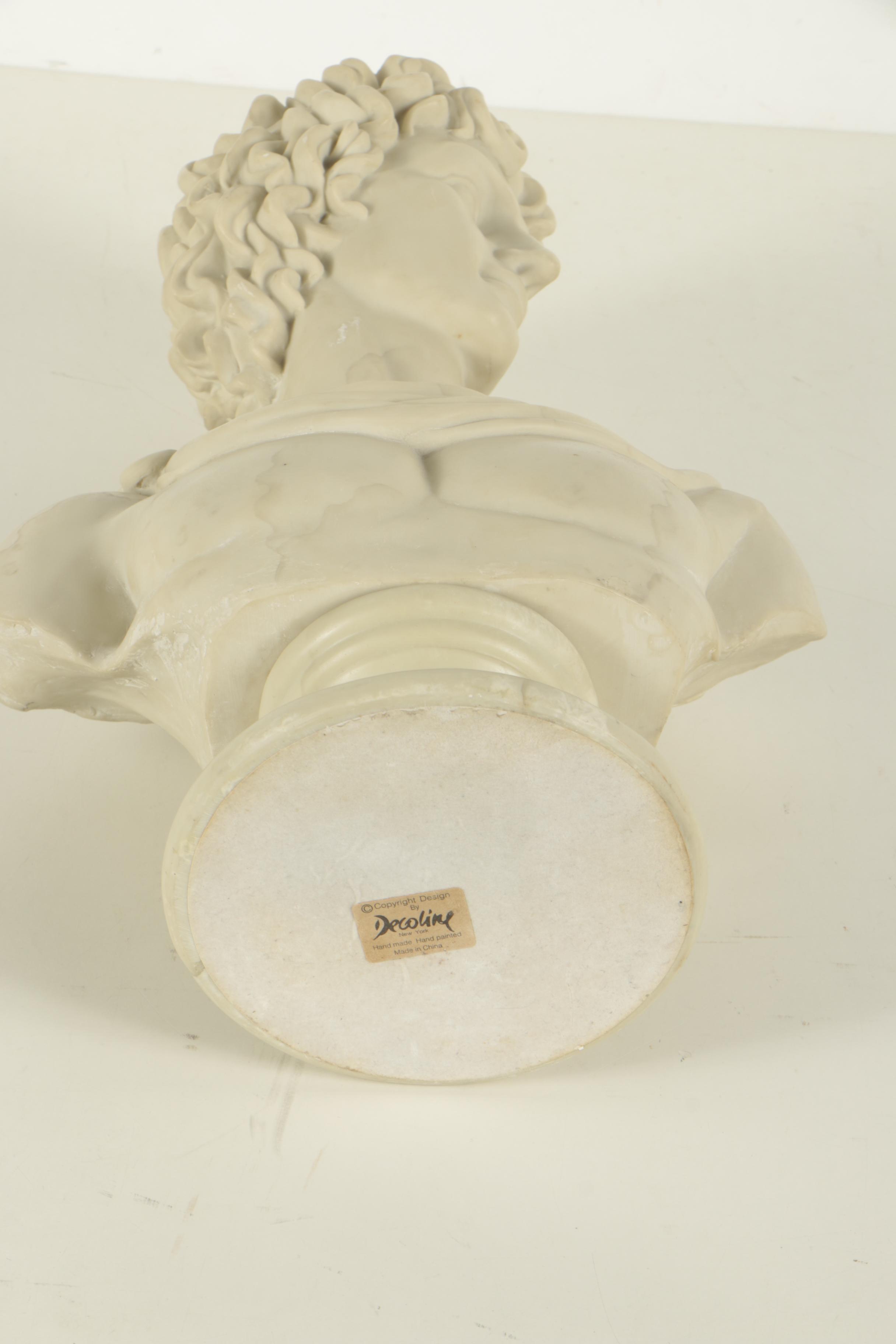 Contemporary Resin Bust after Apollo Belvedere