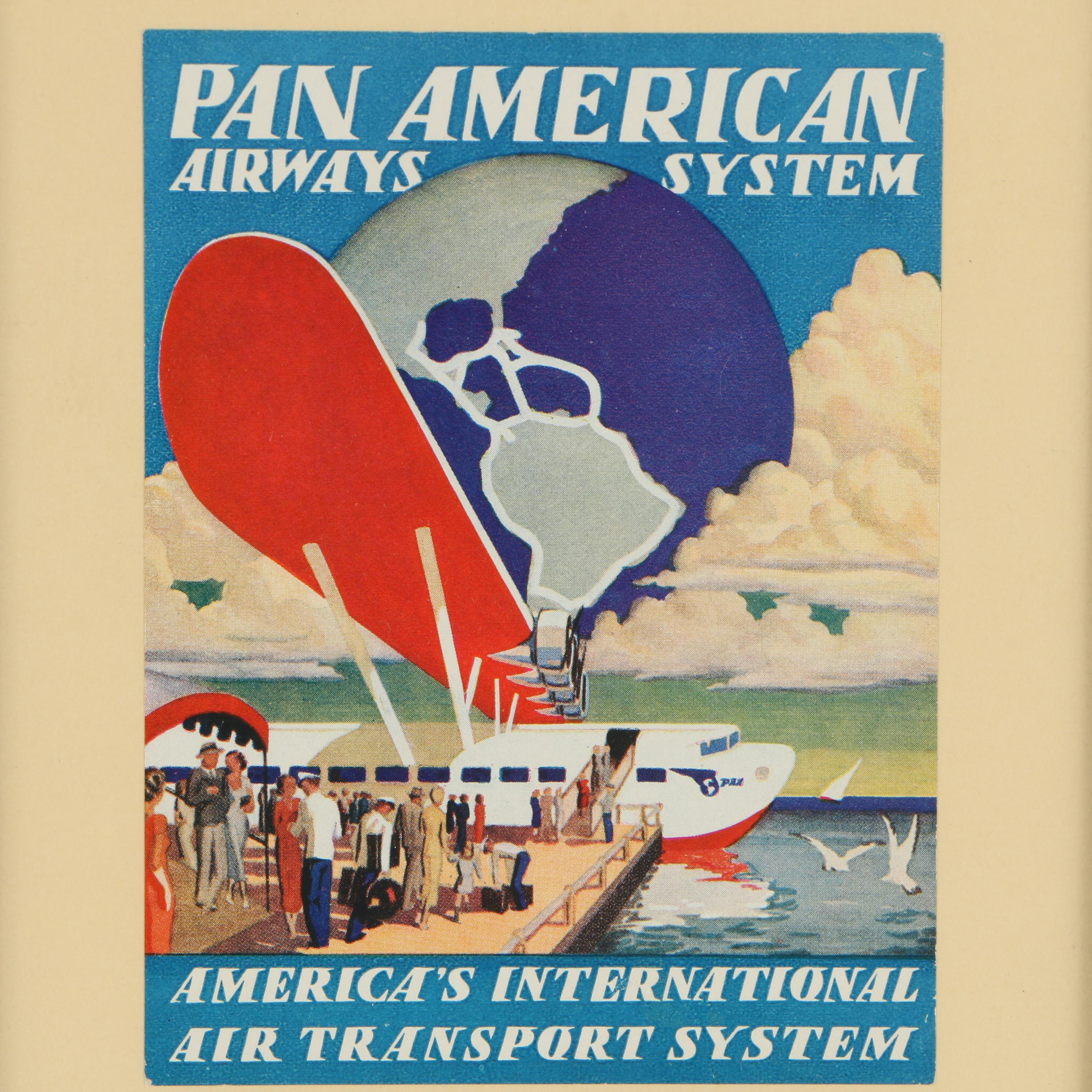 Vintage Framed Airline Luggage Tags