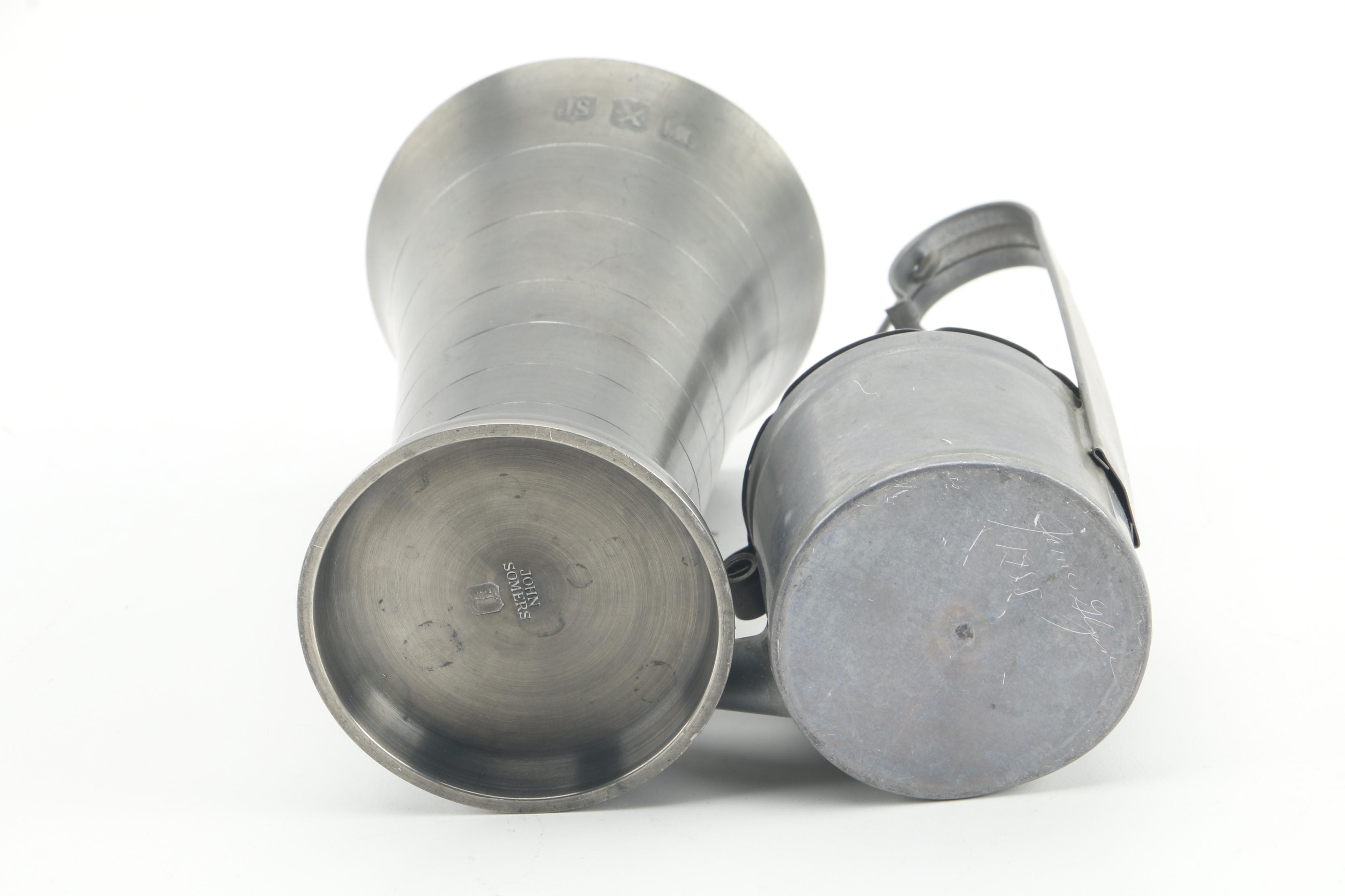 Pewter Candlestick Holders and Decor Including John Somers