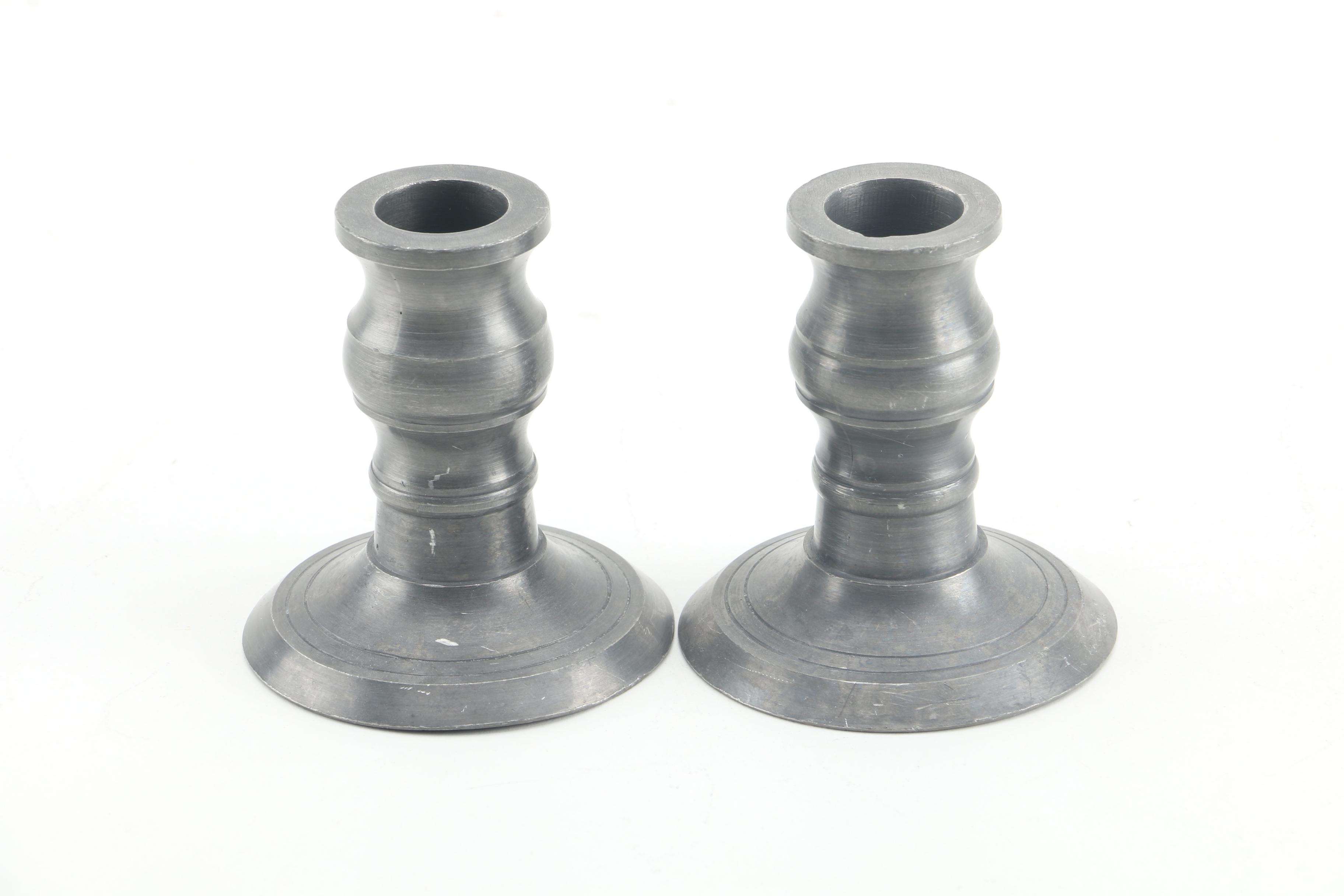 Pewter Candlestick Holders and Decor Including John Somers